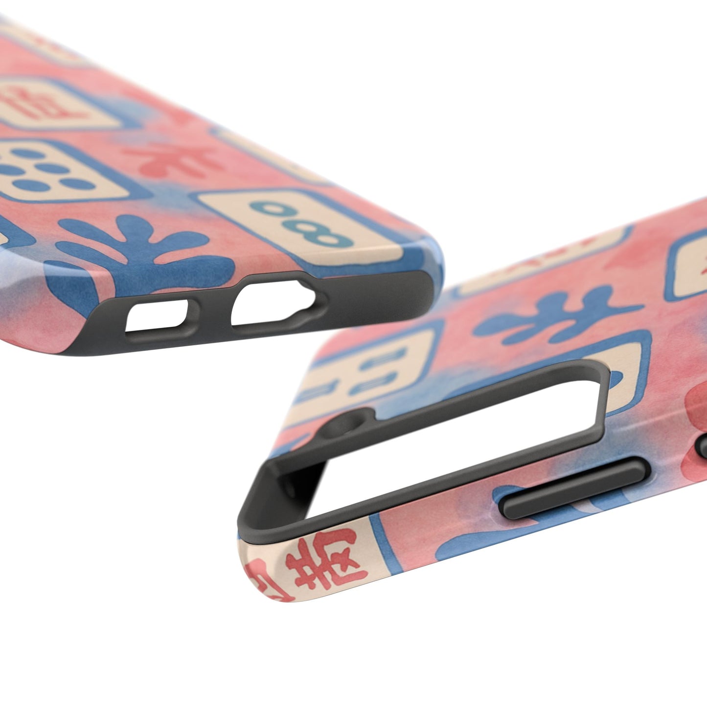 Mahjong Phone Case, Pink Pastel Blue Mahj Lover Mahjong Tile Phone Case