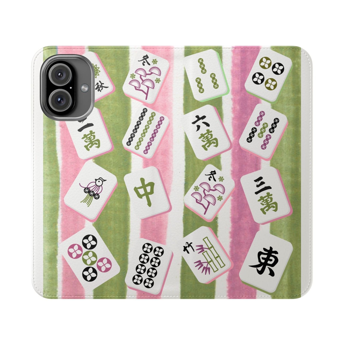 Colorful Mahjong Flip Cases for Phones, Unique Phone Cover, Gift for Gamers, Handheld Device Protection, Stylish Phone Accessory