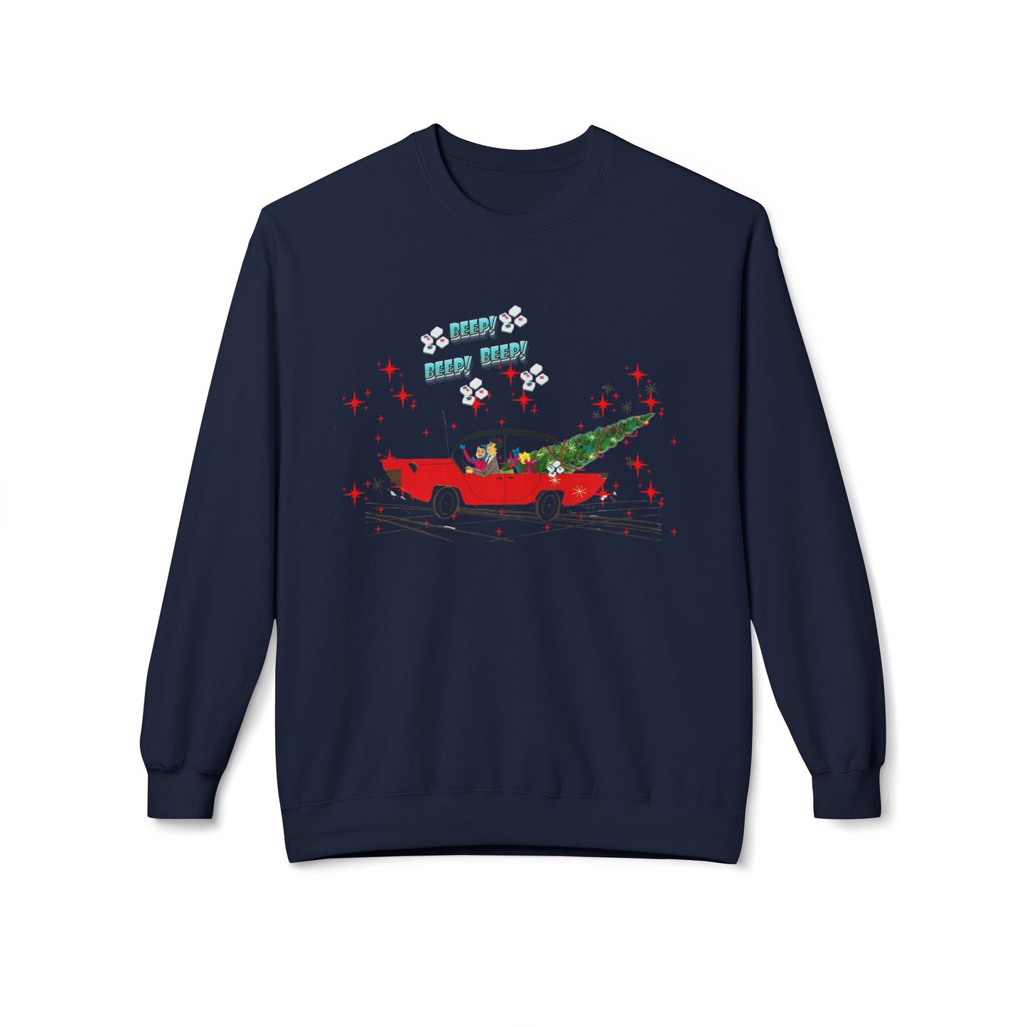 Nostalgic Mahjong Funny Vintage Designed Christmas Crewneck Sweatshirt, Cozy Christmas Sweater For Mahj Lover