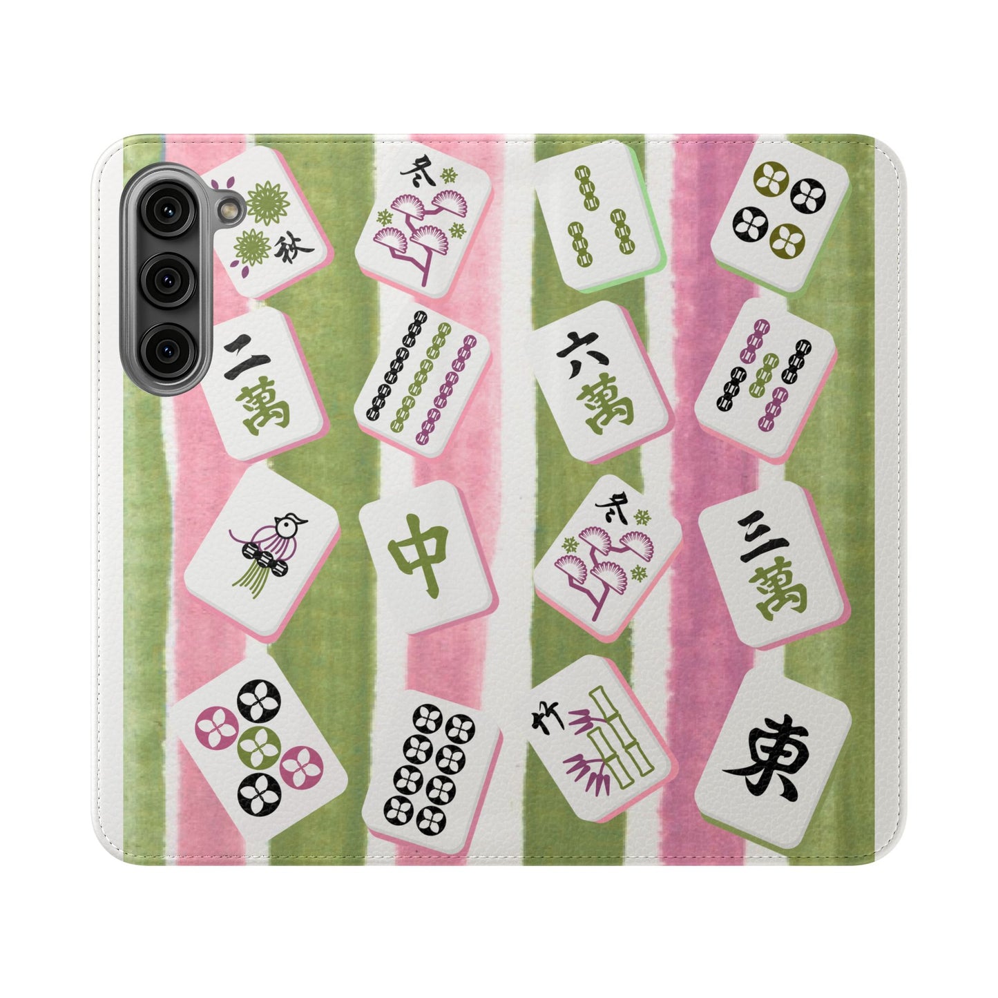 Colorful Mahjong Flip Cases for Phones, Unique Phone Cover, Gift for Gamers, Handheld Device Protection, Stylish Phone Accessory