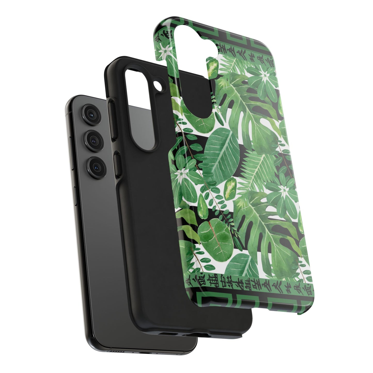 Tropical Mahjong Phone Case Tough Phone Case, Monstera Boho Style