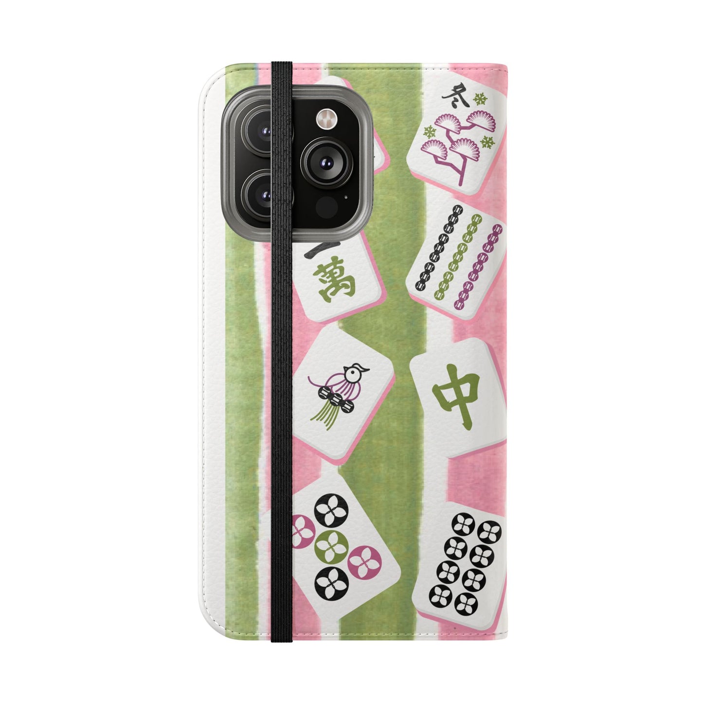 Colorful Mahjong Flip Cases for Phones, Unique Phone Cover, Gift for Gamers, Handheld Device Protection, Stylish Phone Accessory