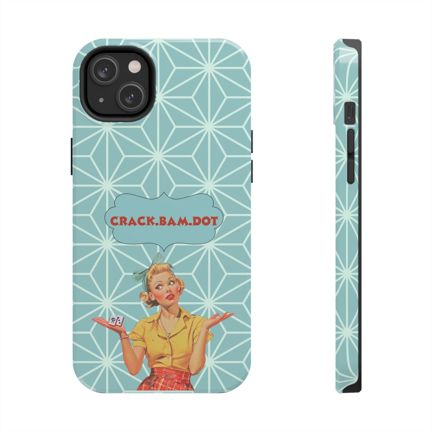 Mahjong Funny Phone Case, Crack Bam Dot Vintage Style, Funny Gift for Friends, Durable Protection, Perfect for Any Occasion