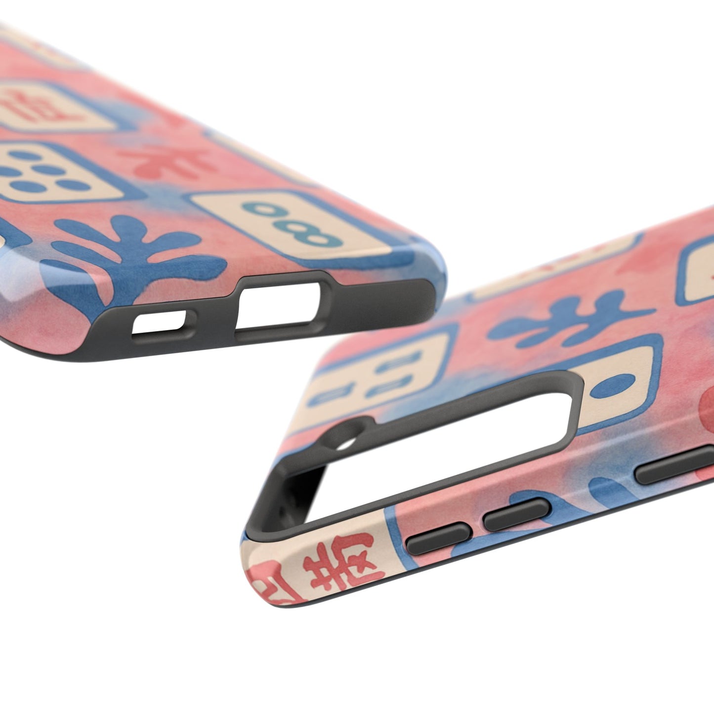 Mahjong Phone Case, Pink Pastel Blue Mahj Lover Mahjong Tile Phone Case