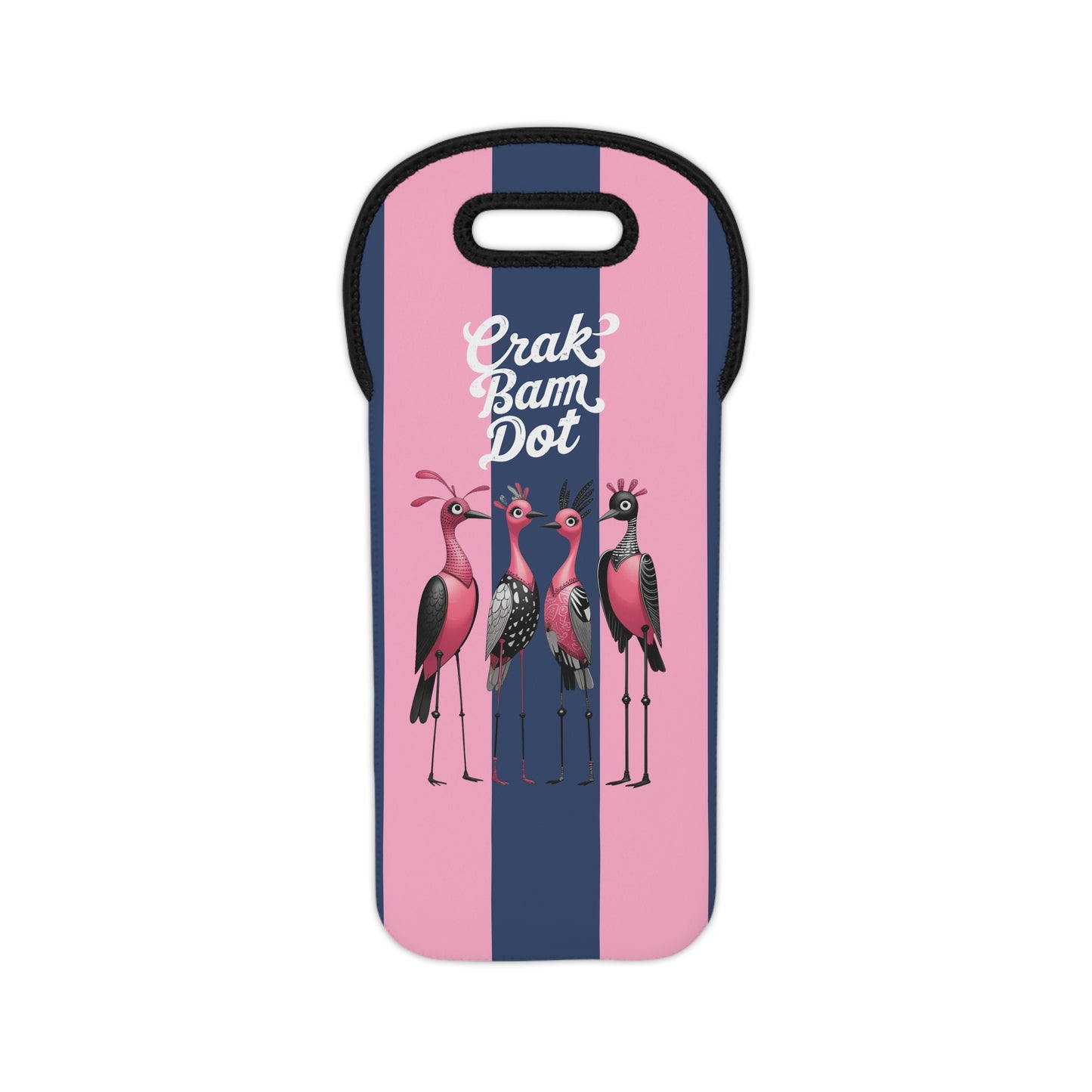 Mahjong Cheeky Funny Wine Tote Bag for Parties, Crak, Bam Dot Stylish Wine Carrier, Gift for Wine Lovers, Fun Flamingo Design