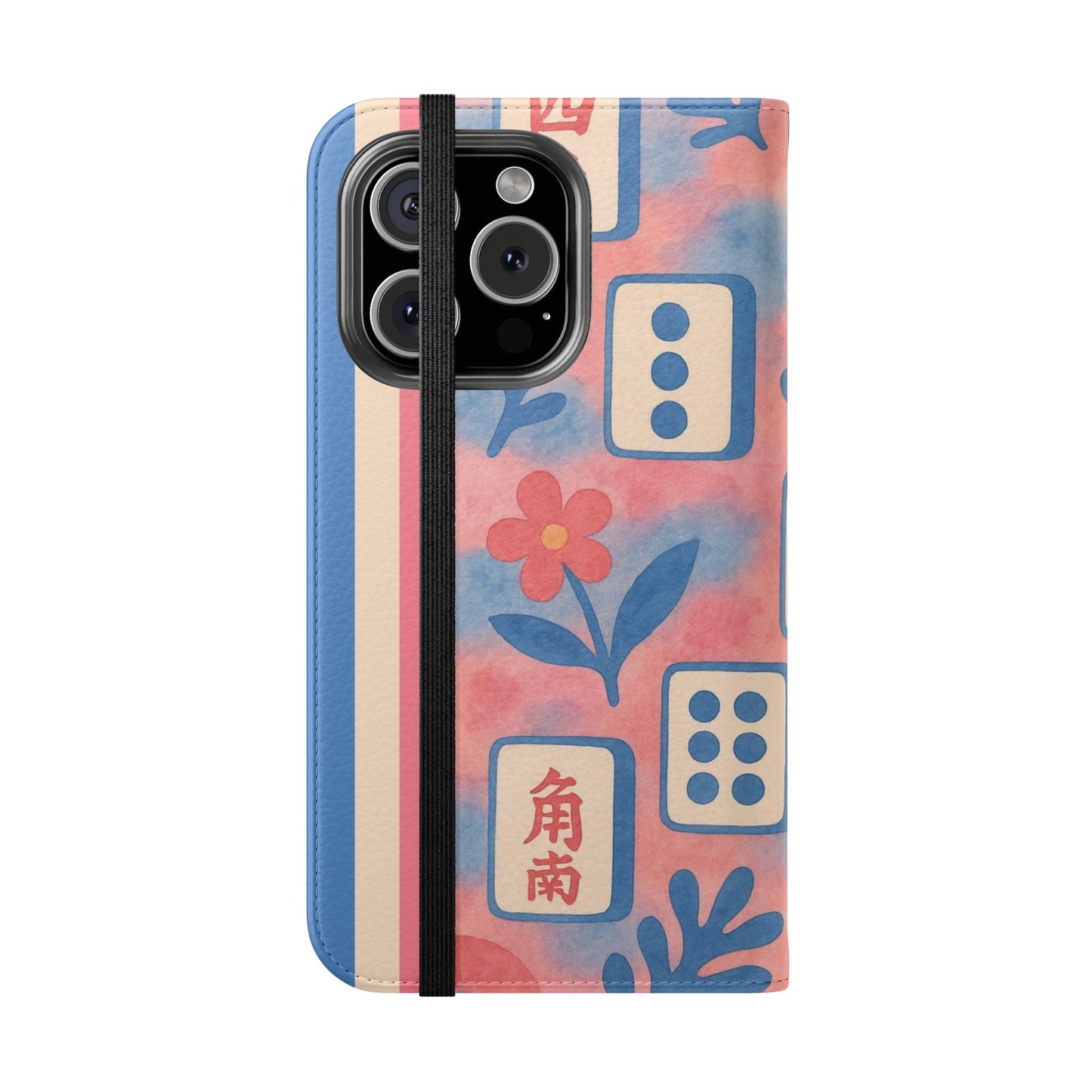 Mahjong Watercolor Artistic Flip Case for Phones, Stylish Wallet Cover, Trendy Phone Accessory, Ideal Gift for Friends, Protective Phone Sleeve