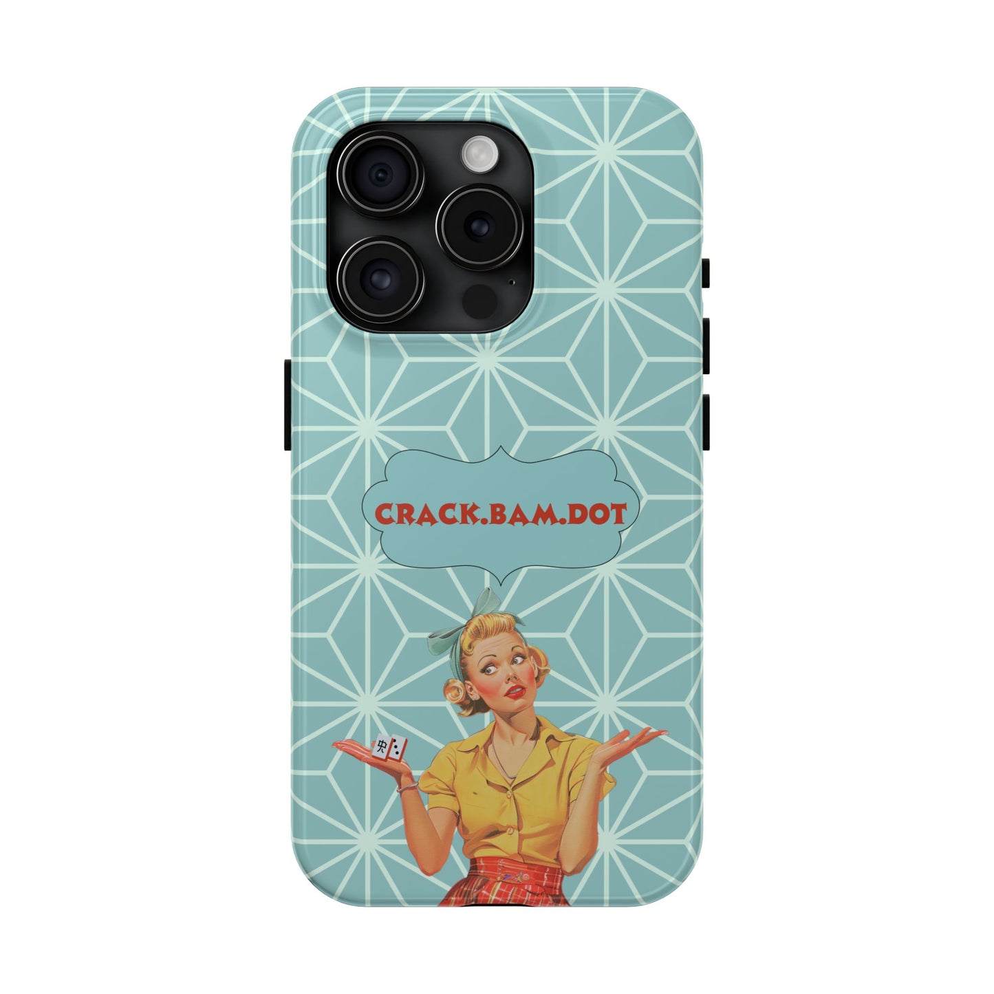 Mahjong Funny Phone Case, Crack Bam Dot Vintage Style, Funny Gift for Friends, Durable Protection, Perfect for Any Occasion