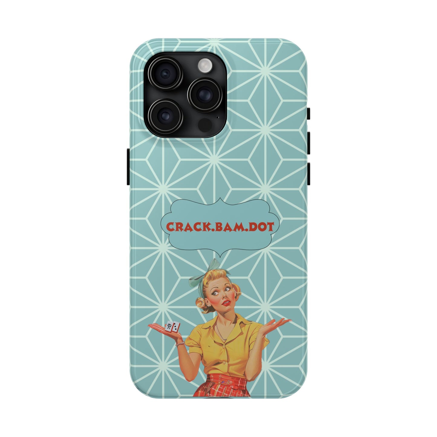 Mahjong Funny Phone Case, Crack Bam Dot Vintage Style, Funny Gift for Friends, Durable Protection, Perfect for Any Occasion