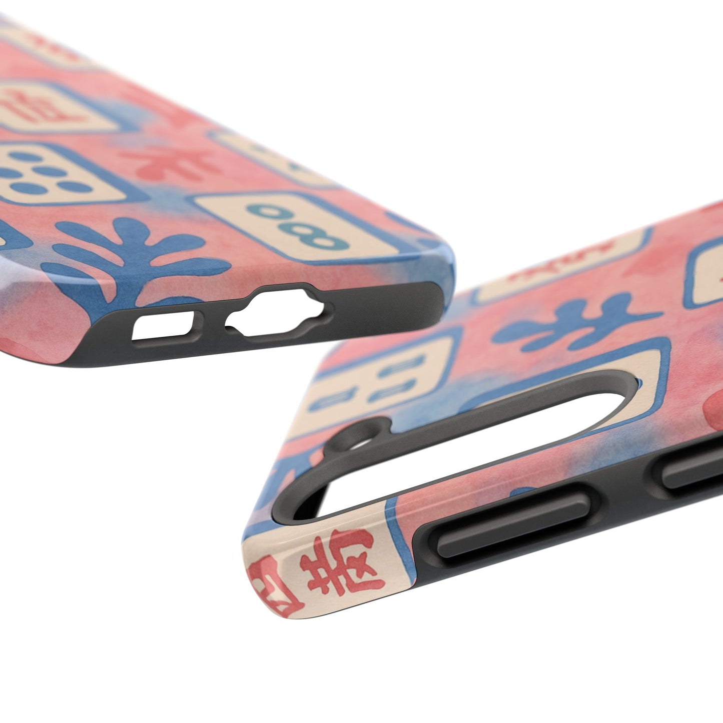Mahjong Phone Case, Pink Pastel Blue Mahj Lover Mahjong Tile Phone Case