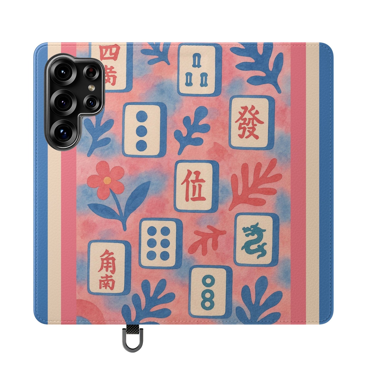 Mahjong Watercolor Artistic Flip Case for Phones, Stylish Wallet Cover, Trendy Phone Accessory, Ideal Gift for Friends, Protective Phone Sleeve