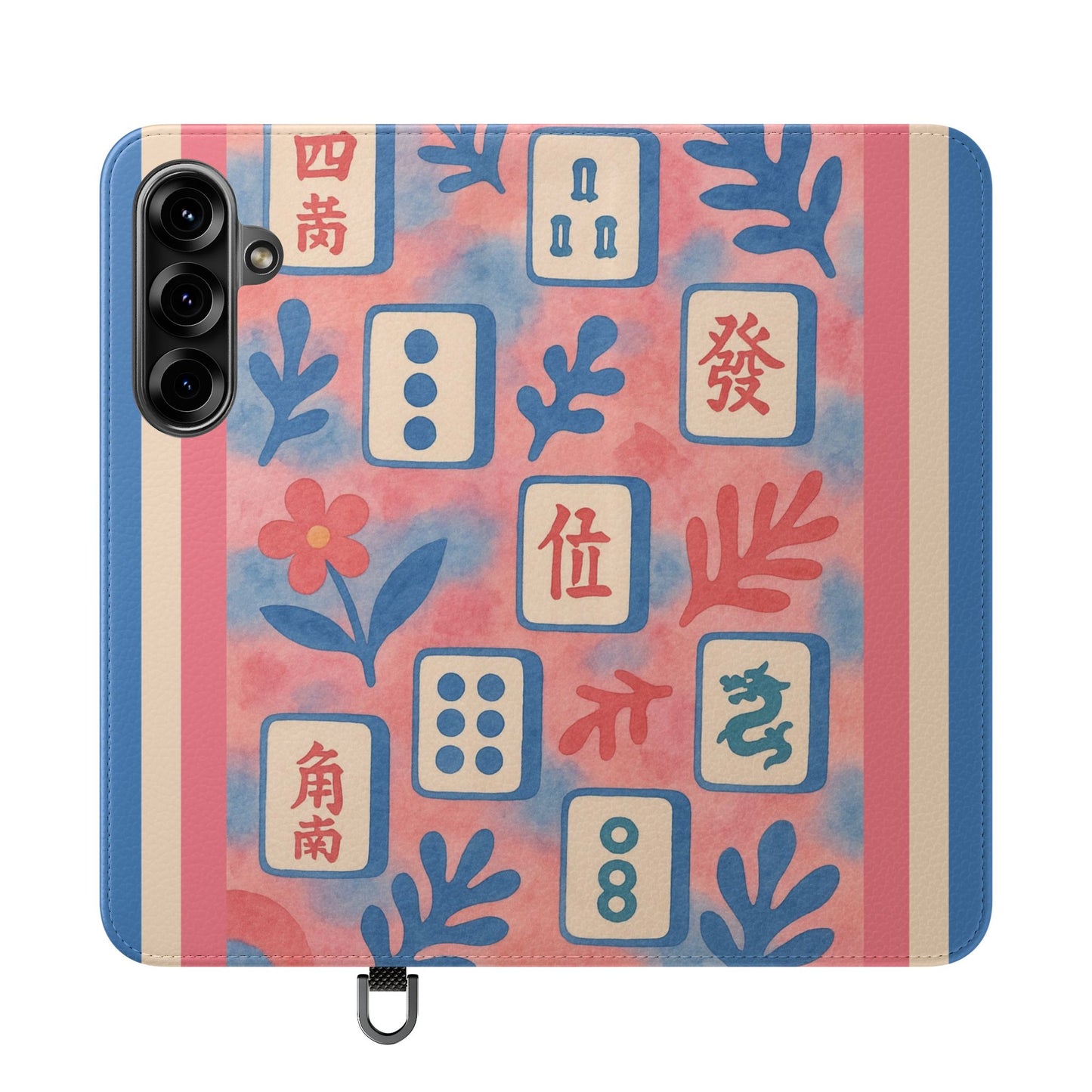 Mahjong Watercolor Artistic Flip Case for Phones, Stylish Wallet Cover, Trendy Phone Accessory, Ideal Gift for Friends, Protective Phone Sleeve