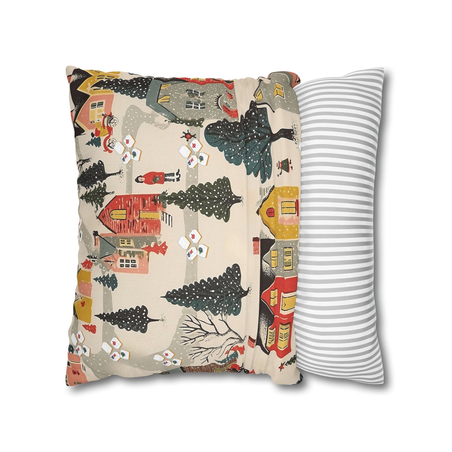 Whimsical Mahjong Christmas Cozy Holiday Accent Pillow Cover