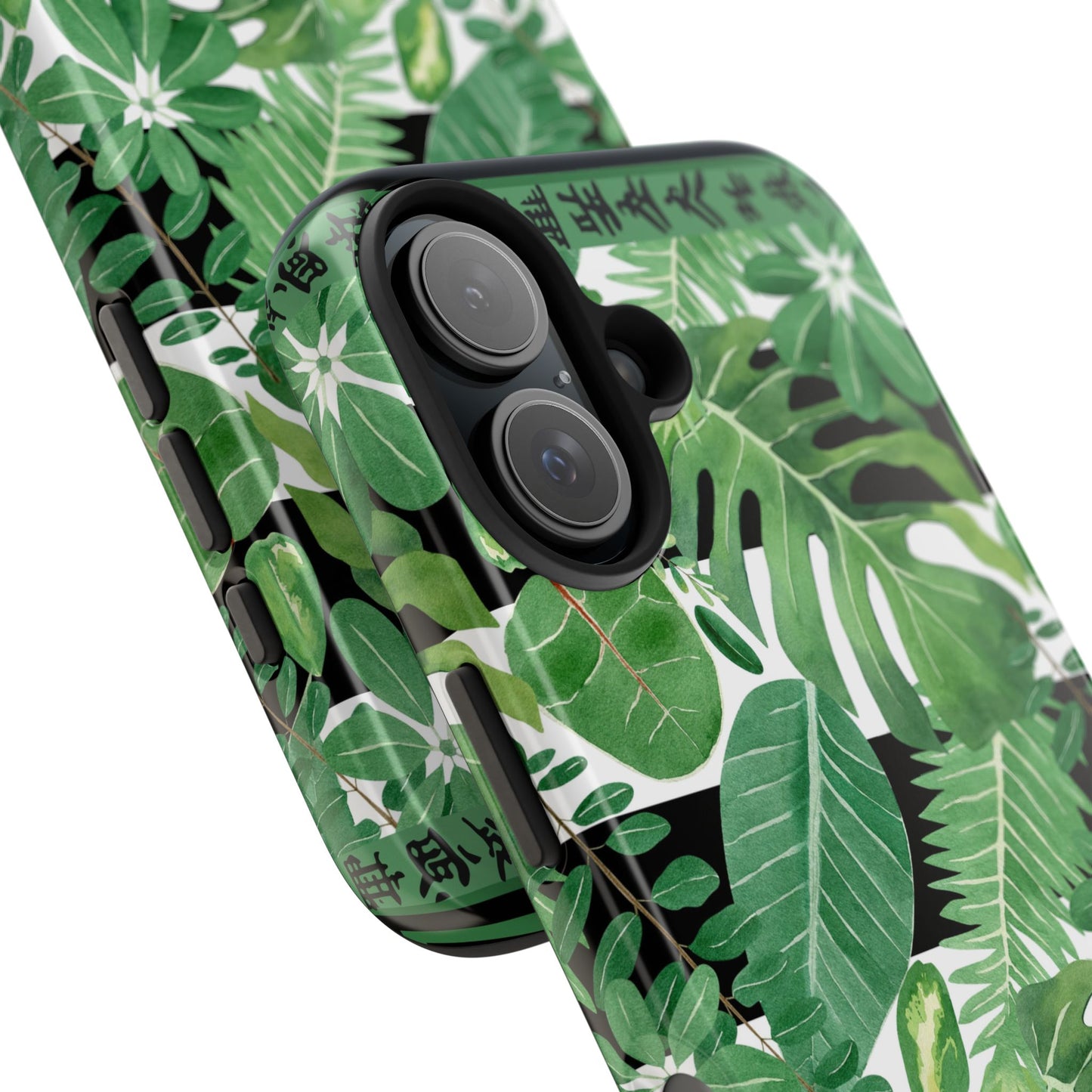 Tropical Mahjong Phone Case Tough Phone Case, Monstera Boho Style