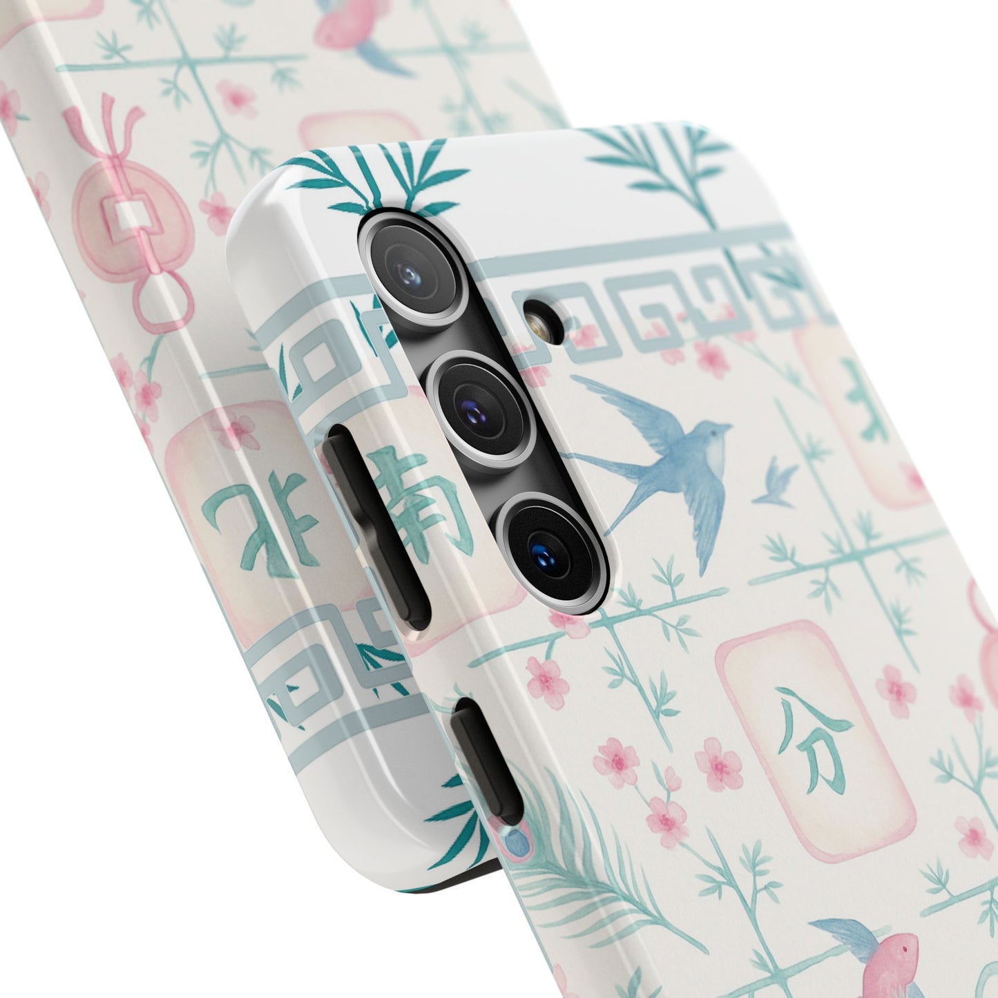 Whimsical Mahjong Tile Pastel Preppy Tough Phone Cases with Vibrant Oriental Designs Mahj Lover Gift