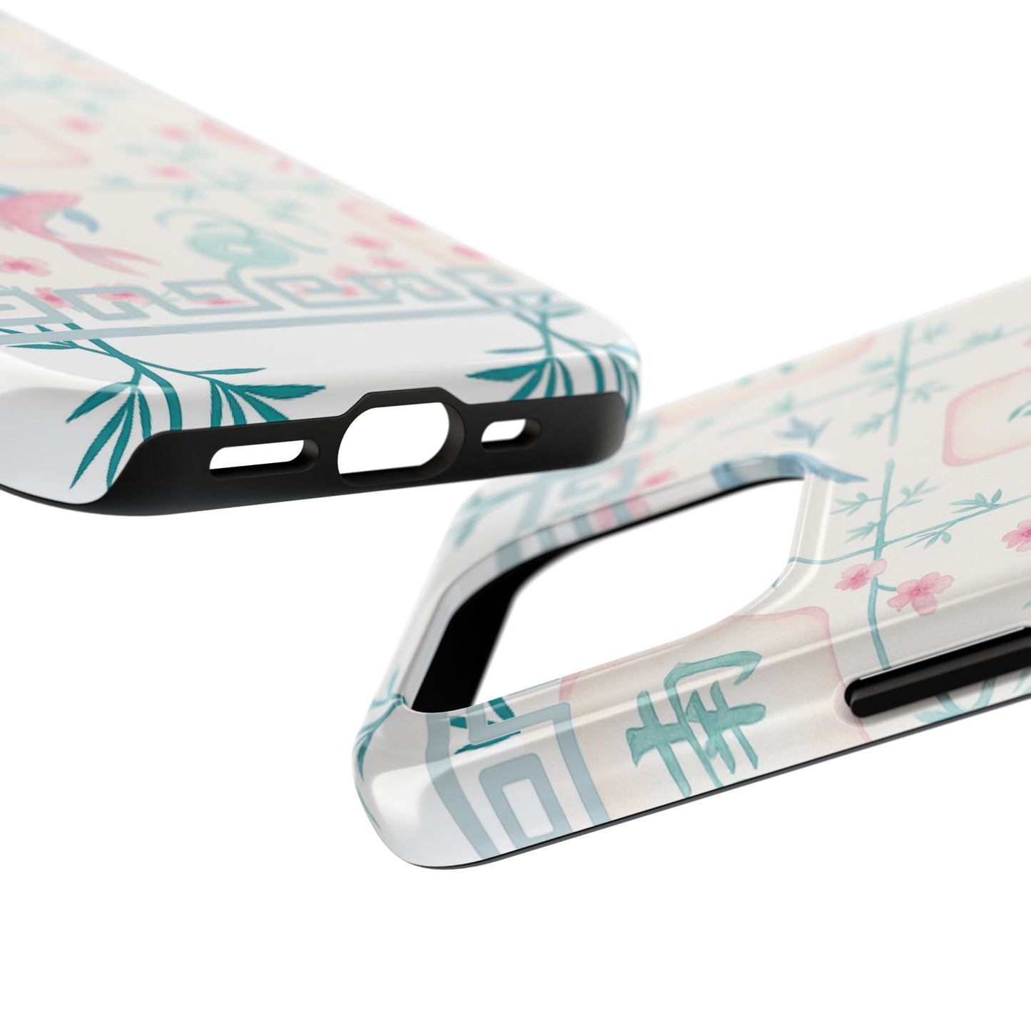 Whimsical Mahjong Tile Pastel Preppy Tough Phone Cases with Vibrant Oriental Designs Mahj Lover Gift