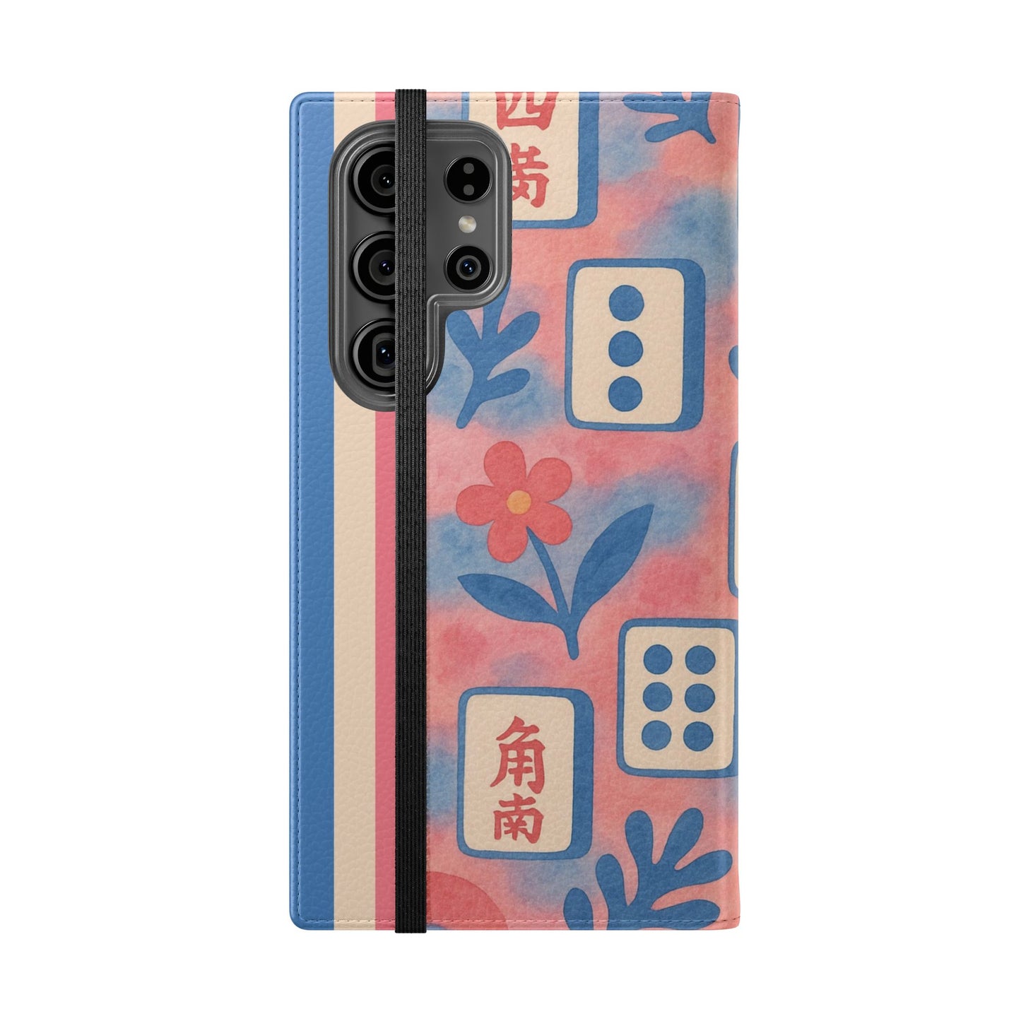 Mahjong Watercolor Artistic Flip Case for Phones, Stylish Wallet Cover, Trendy Phone Accessory, Ideal Gift for Friends, Protective Phone Sleeve
