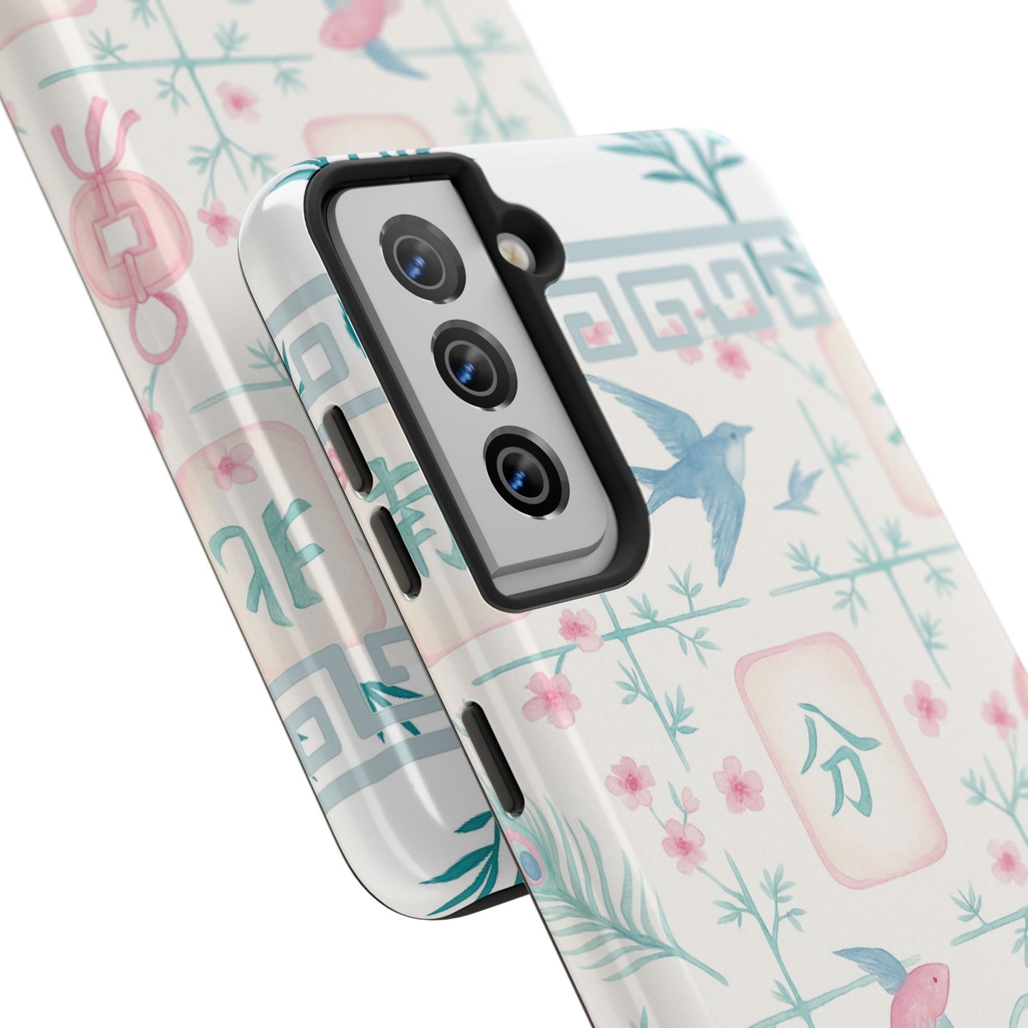 Whimsical Mahjong Tile Pastel Preppy Tough Phone Cases with Vibrant Oriental Designs Mahj Lover Gift