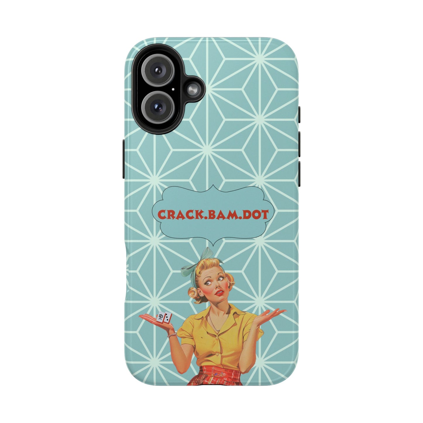 Mahjong Funny Phone Case, Crack Bam Dot Vintage Style, Funny Gift for Friends, Durable Protection, Perfect for Any Occasion