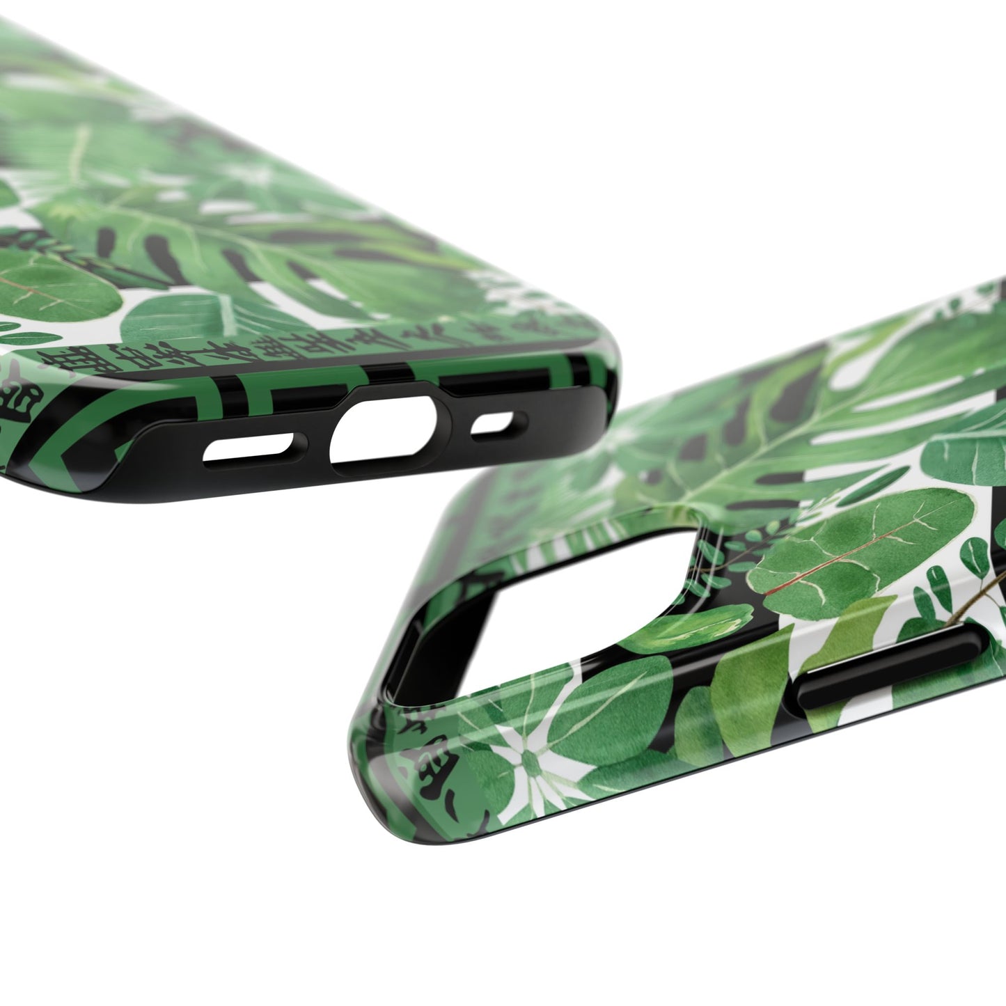 Tropical Mahjong Phone Case Tough Phone Case, Monstera Boho Style