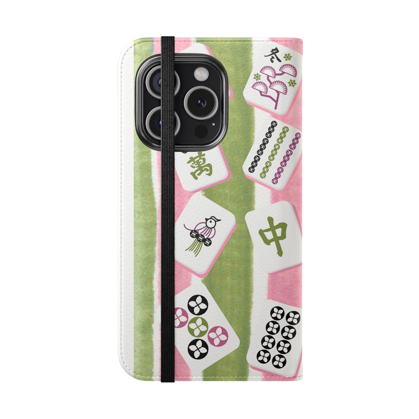 Colorful Mahjong Flip Cases for Phones, Unique Phone Cover, Gift for Gamers, Handheld Device Protection, Stylish Phone Accessory