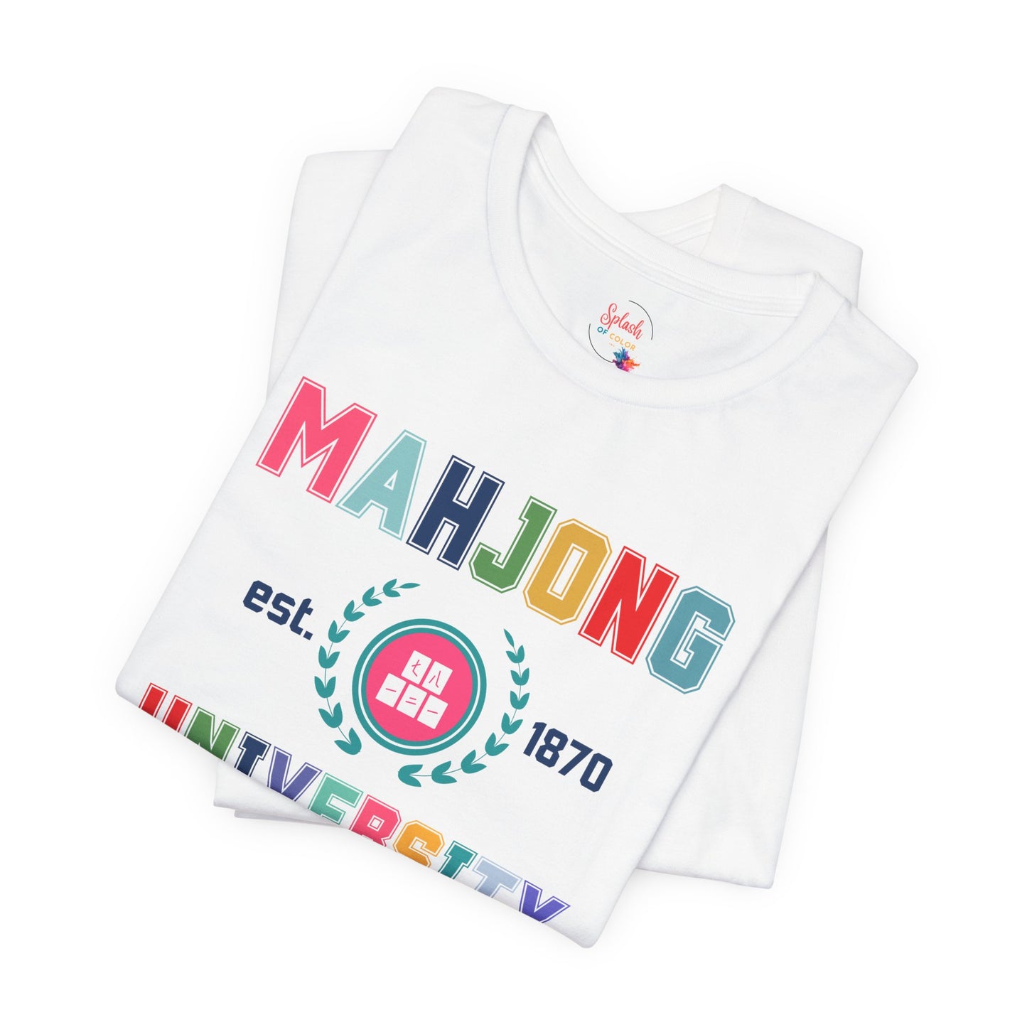 Mahjong University Unisex Tee, Fun Graphic T-Shirt, Perfect for Casual Wear Game Nights