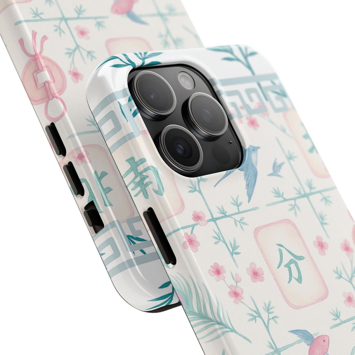 Whimsical Mahjong Tile Pastel Preppy Tough Phone Cases with Vibrant Oriental Designs Mahj Lover Gift
