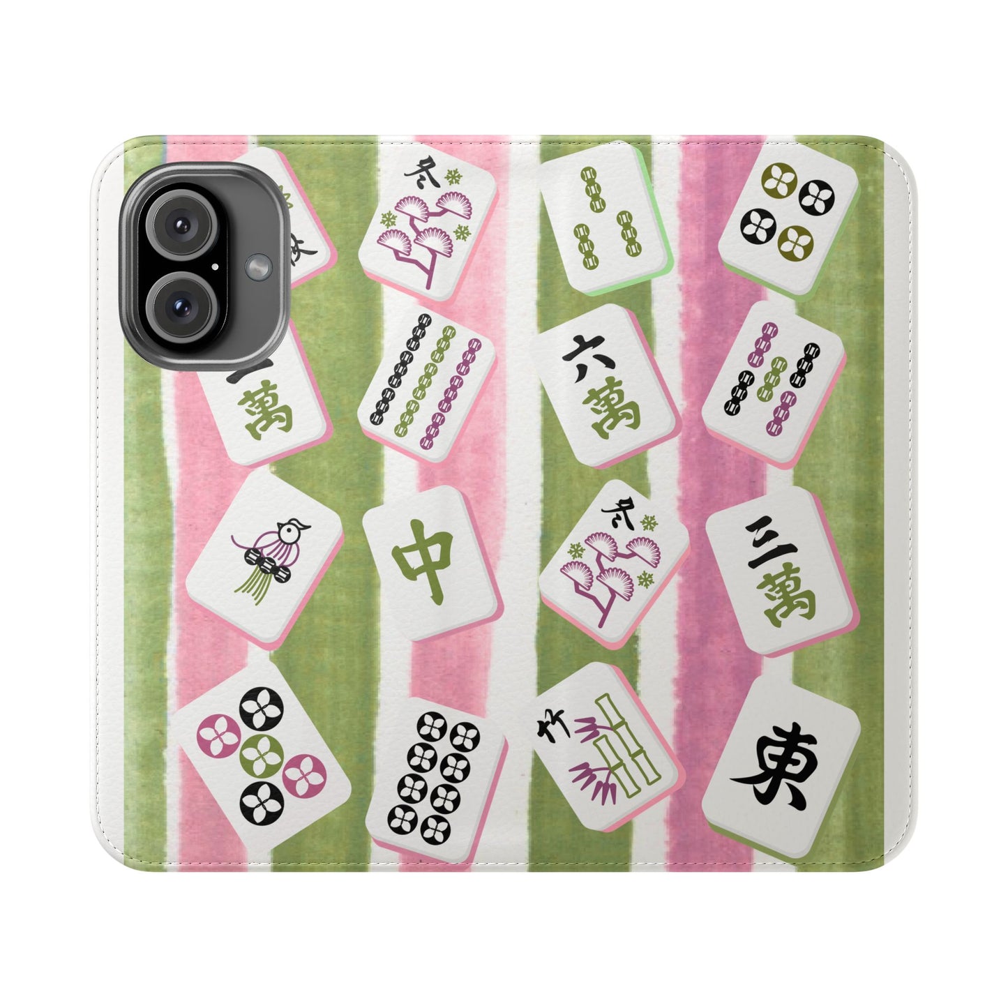 Colorful Mahjong Flip Cases for Phones, Unique Phone Cover, Gift for Gamers, Handheld Device Protection, Stylish Phone Accessory