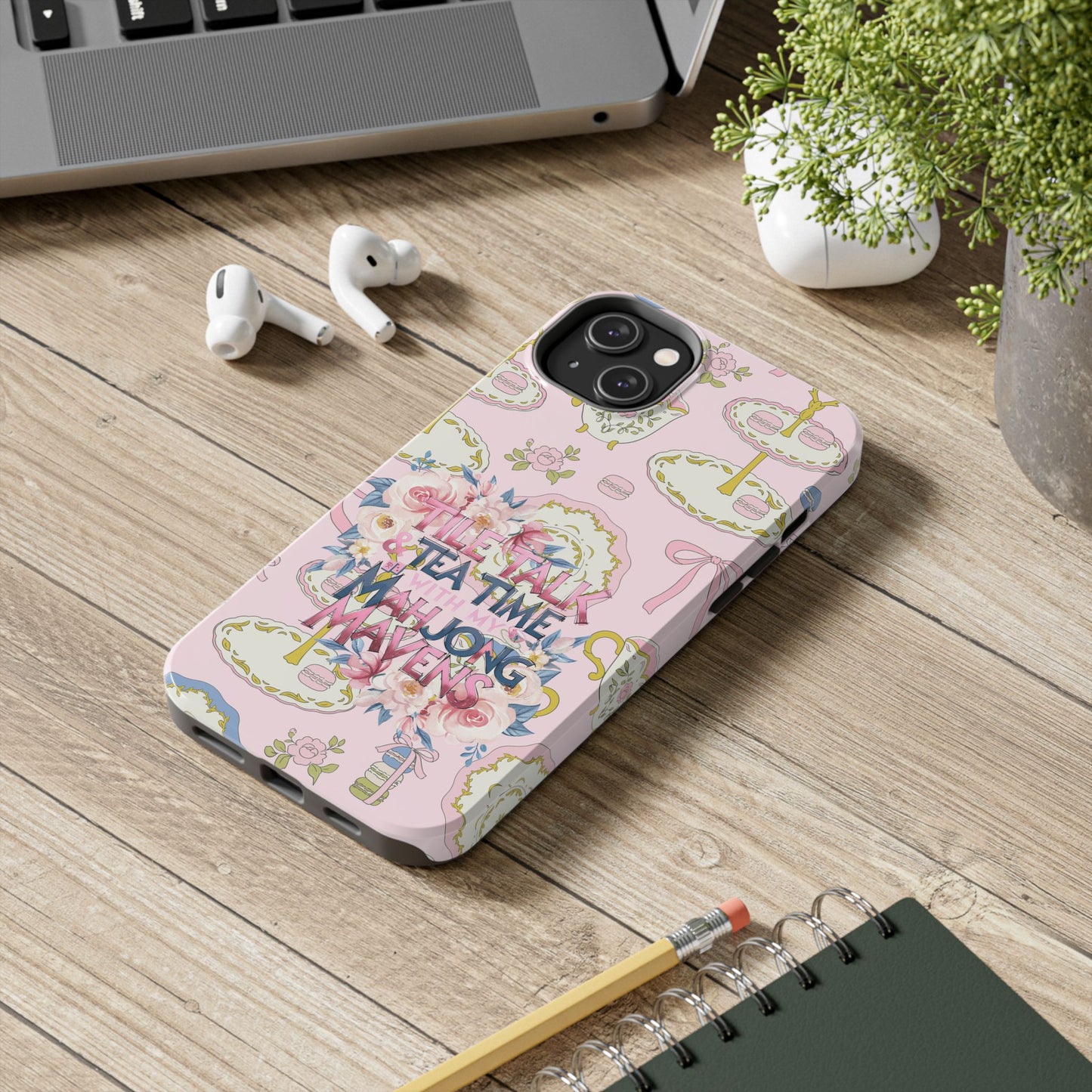 Tea Time Mahjong Phone Case - Stylish Tough Phone Case for Gamers, Tea Lovers, Unique Gift, Protection, Fun Design