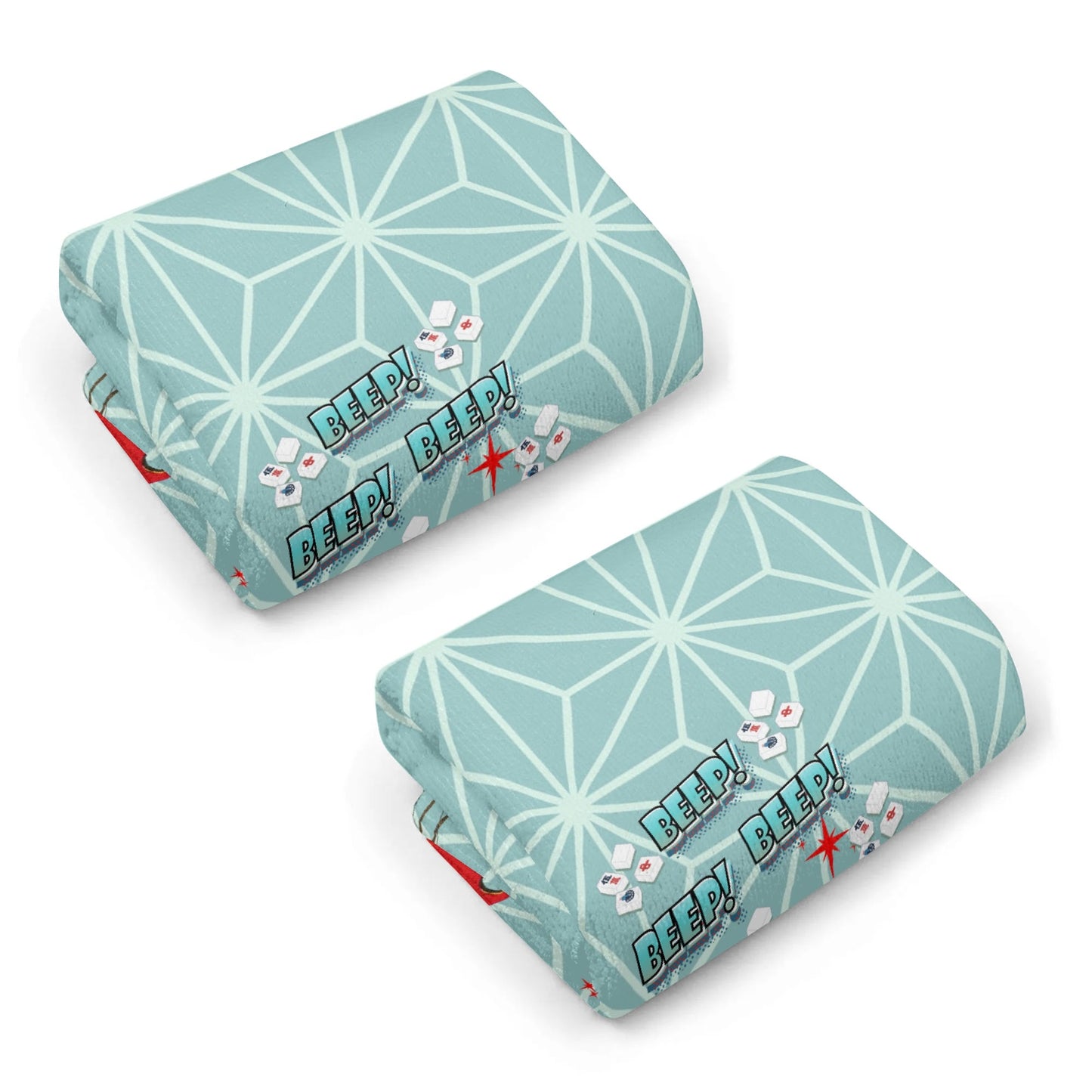 Funny Christmas Mahjong Beep Beep Vintage Nostalic Couple Christmas Kitchen Bath Hand Towels