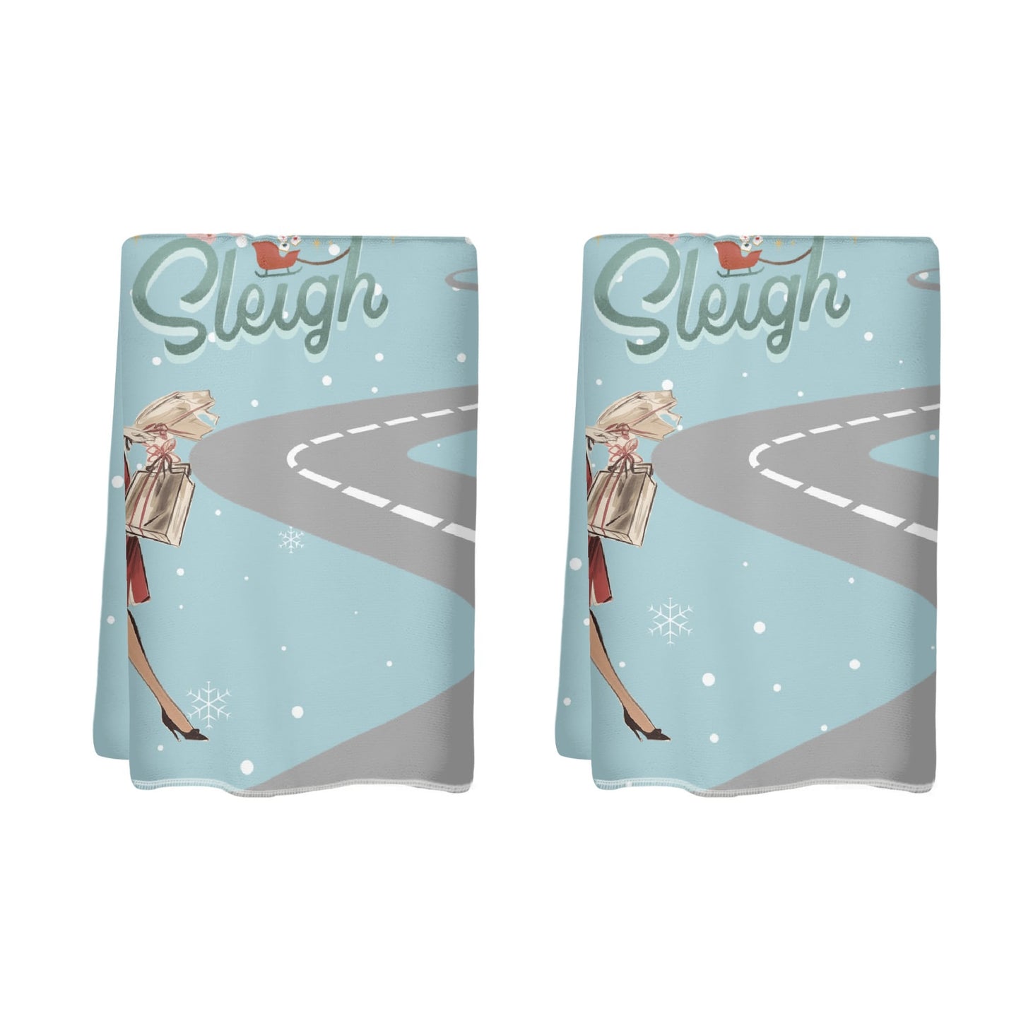 Mahjong Christmas Kitchen Bath Tea Towels, Funny Sleigh Queen Vintage Nostalgia Mahj Gift