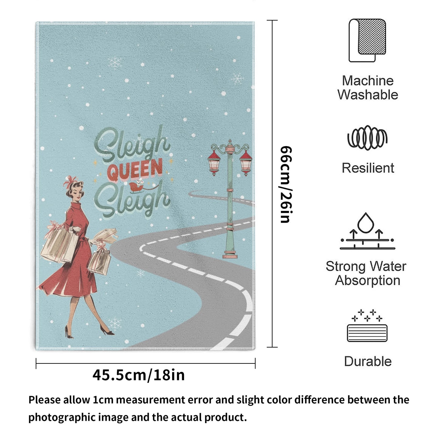 Mahjong Christmas Kitchen Bath Tea Towels, Funny Sleigh Queen Vintage Nostalgia Mahj Gift