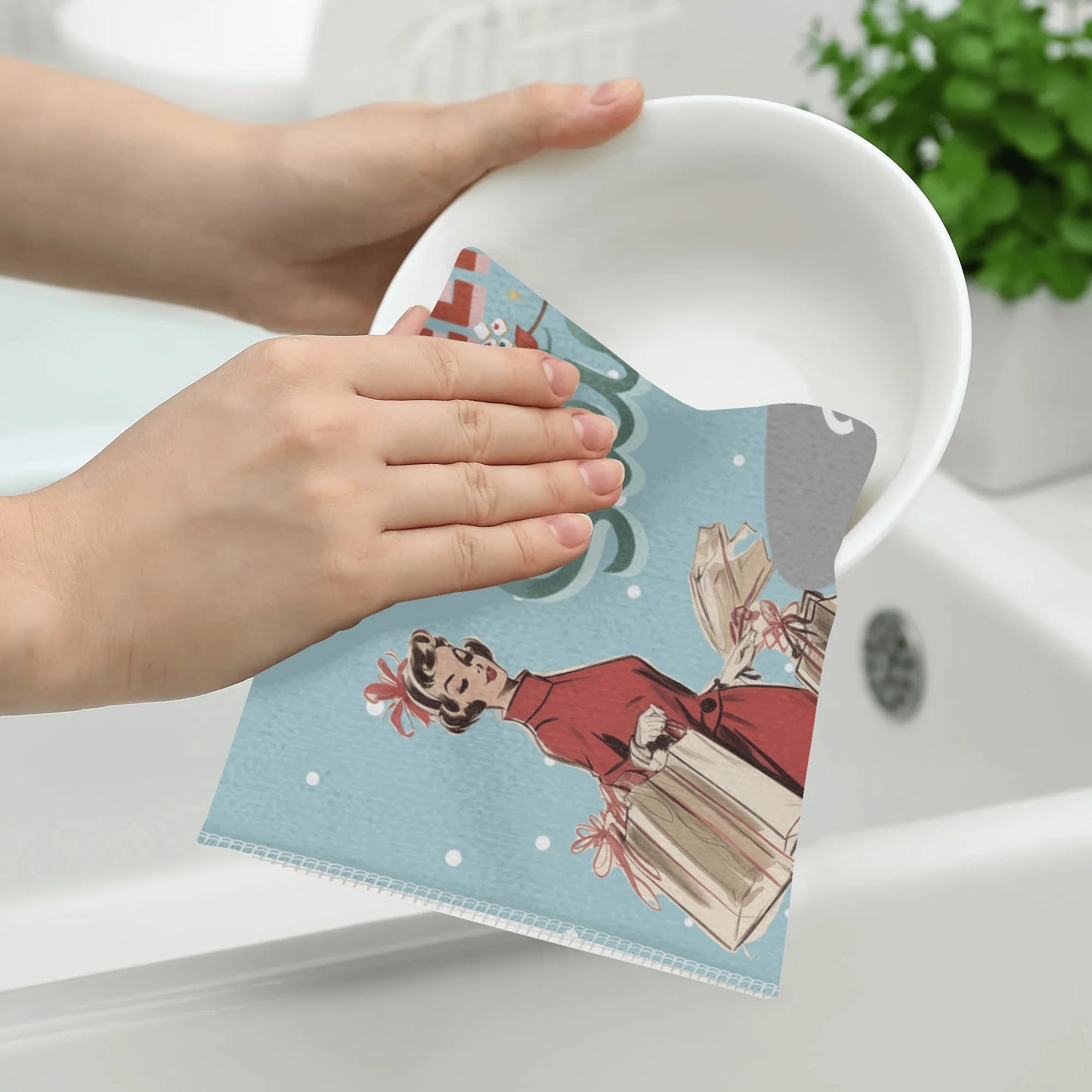 Mahjong Christmas Kitchen Bath Tea Towels, Funny Sleigh Queen Vintage Nostalgia Mahj Gift