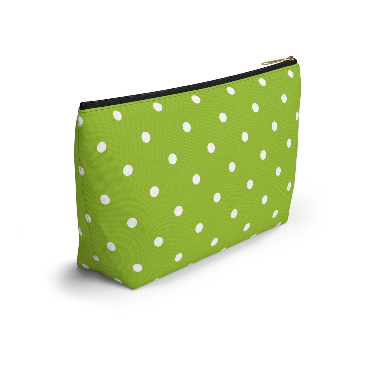 Whimsical Mahjong Tile Tote Pouch, Green Citrus Polka Dot One Bam Bird Colorful Bird Mahj Gift