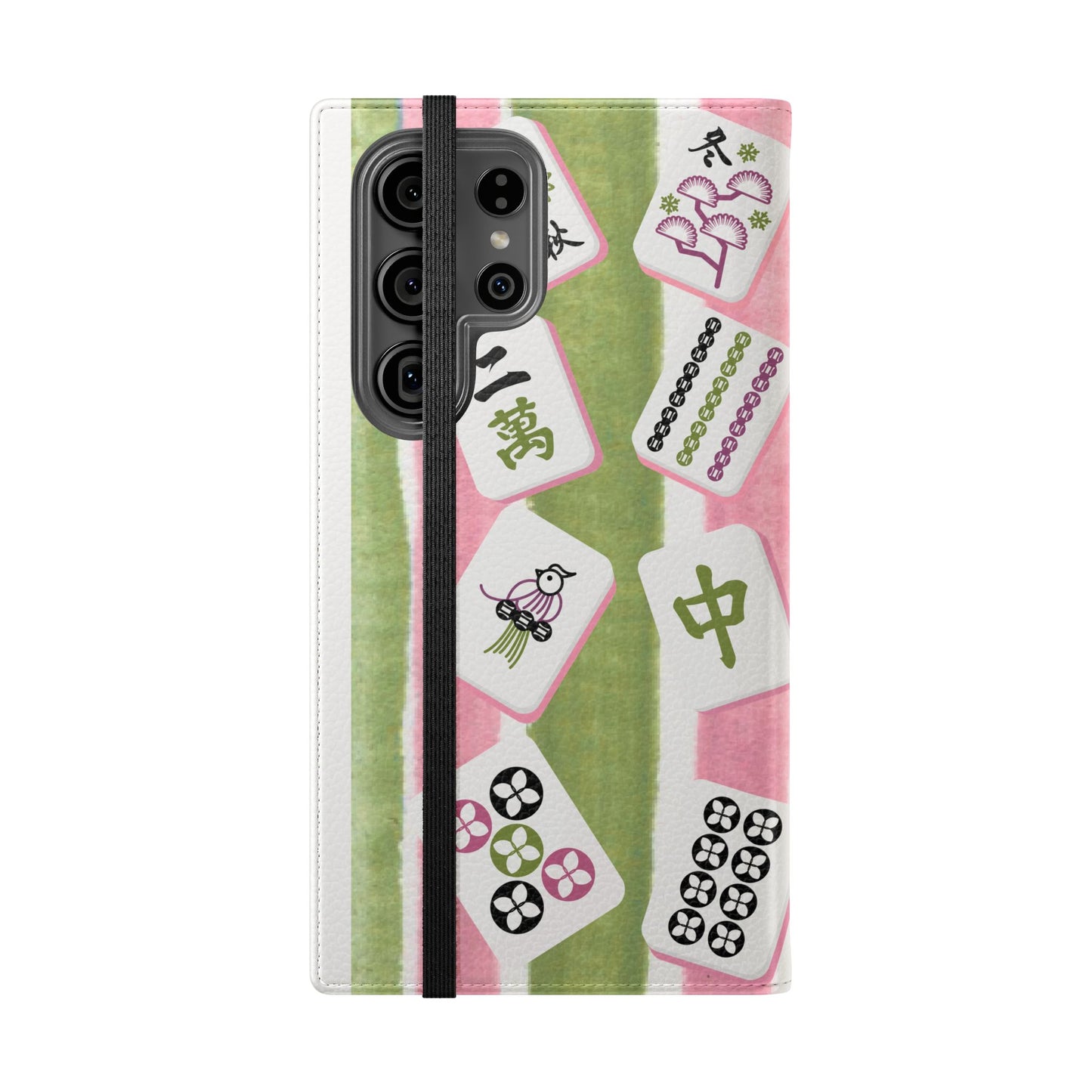 Colorful Mahjong Flip Cases for Phones, Unique Phone Cover, Gift for Gamers, Handheld Device Protection, Stylish Phone Accessory