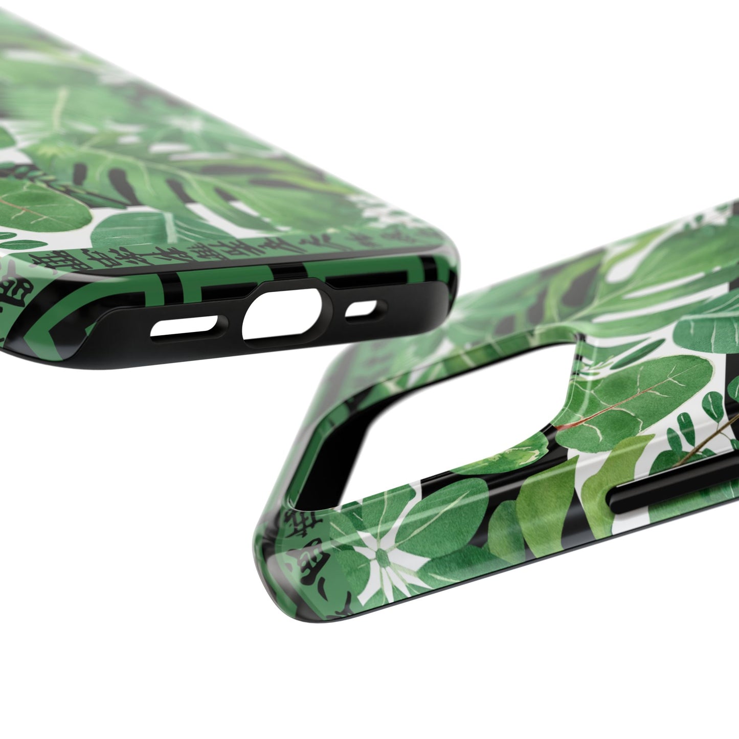 Tropical Mahjong Phone Case Tough Phone Case, Monstera Boho Style