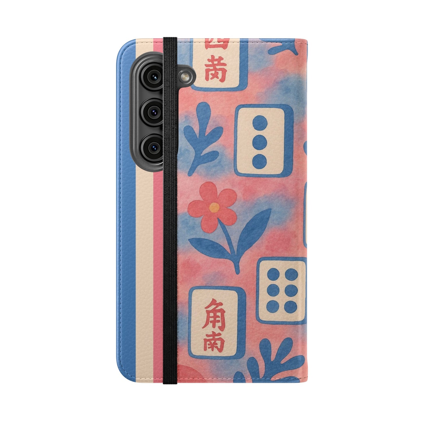 Mahjong Watercolor Artistic Flip Case for Phones, Stylish Wallet Cover, Trendy Phone Accessory, Ideal Gift for Friends, Protective Phone Sleeve