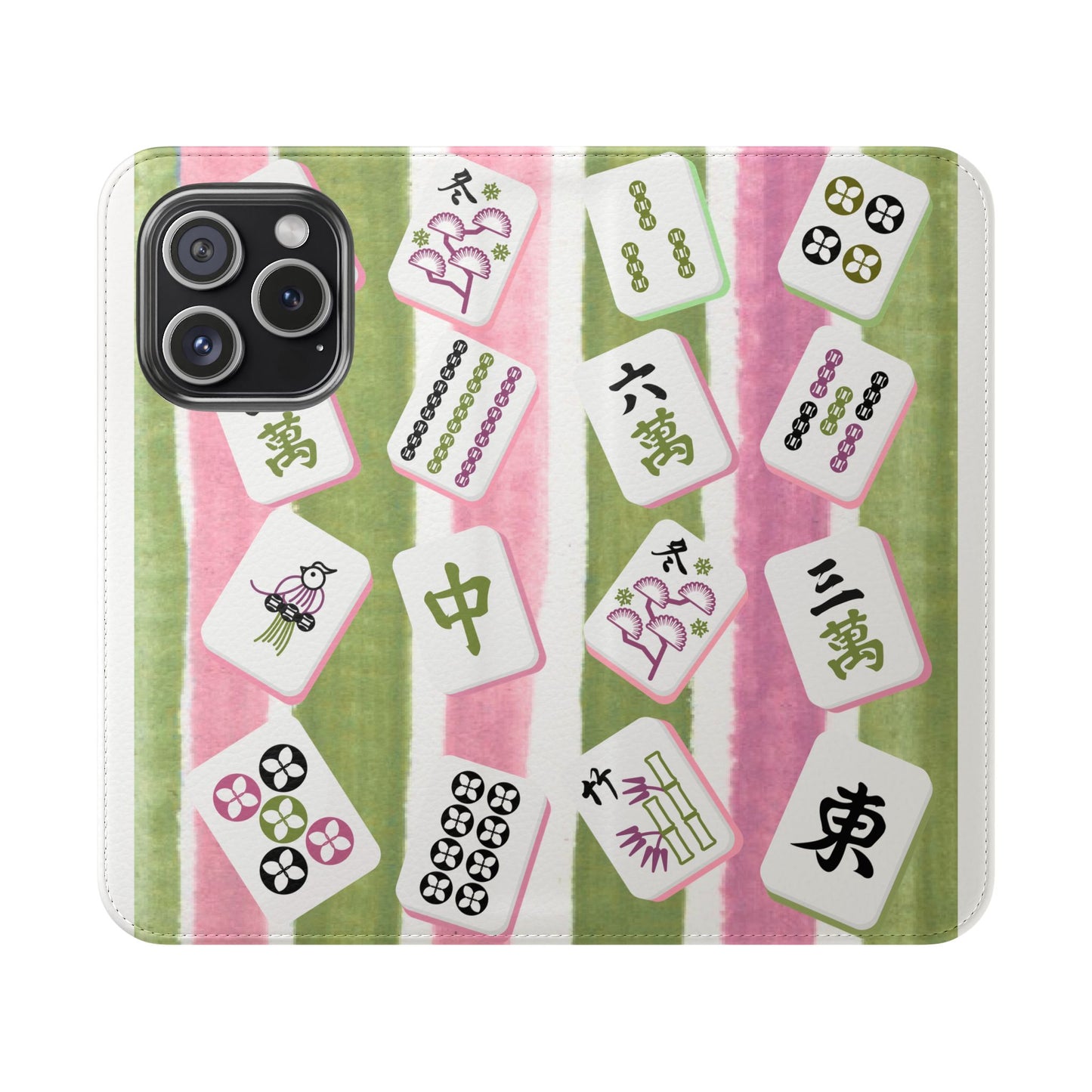 Colorful Mahjong Flip Cases for Phones, Unique Phone Cover, Gift for Gamers, Handheld Device Protection, Stylish Phone Accessory