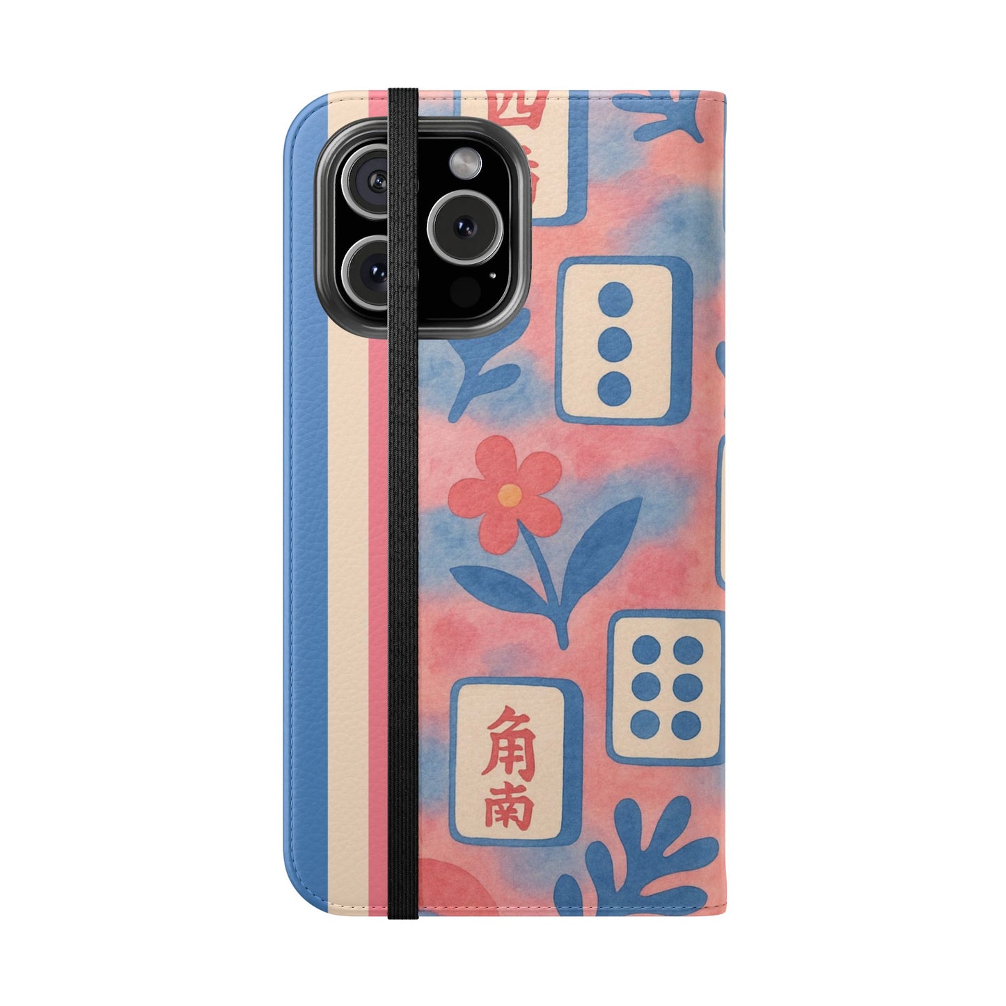 Mahjong Watercolor Artistic Flip Case for Phones, Stylish Wallet Cover, Trendy Phone Accessory, Ideal Gift for Friends, Protective Phone Sleeve
