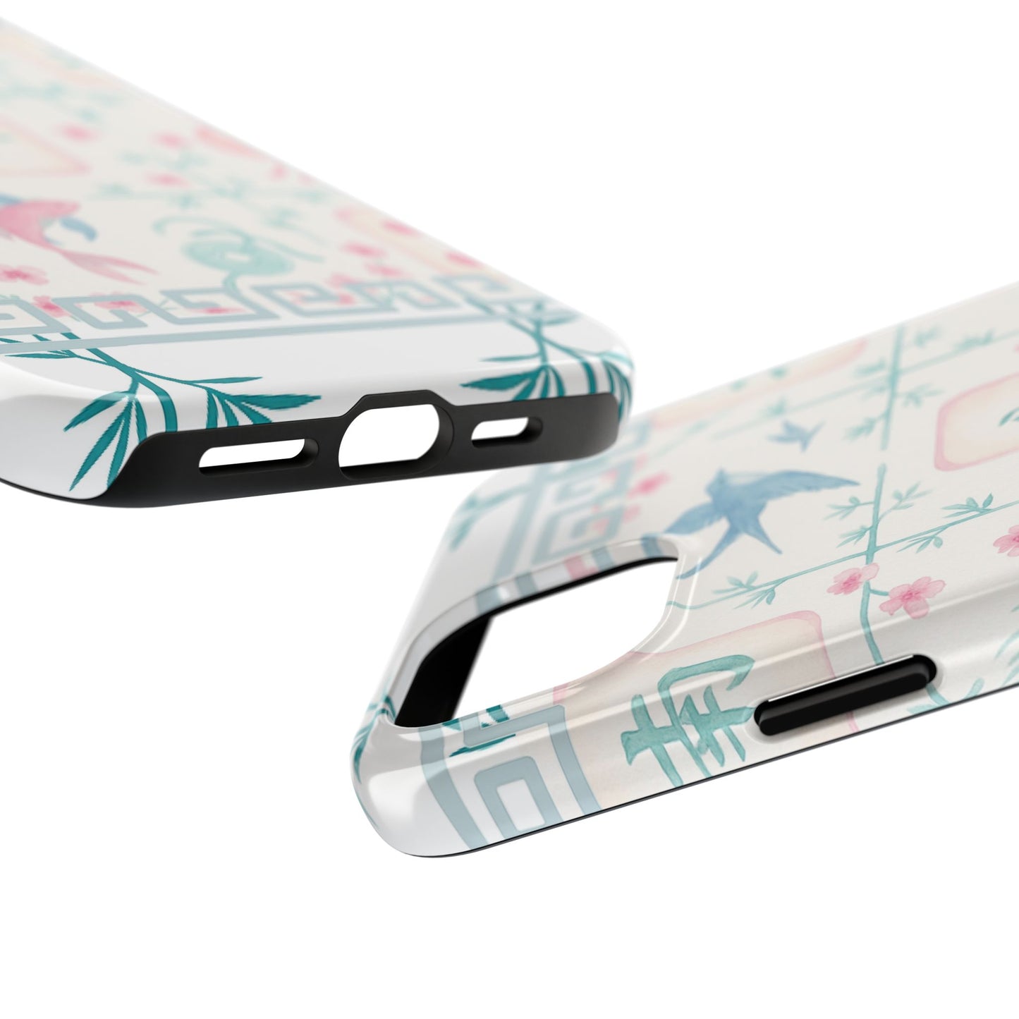 Whimsical Mahjong Tile Pastel Preppy Tough Phone Cases with Vibrant Oriental Designs Mahj Lover Gift