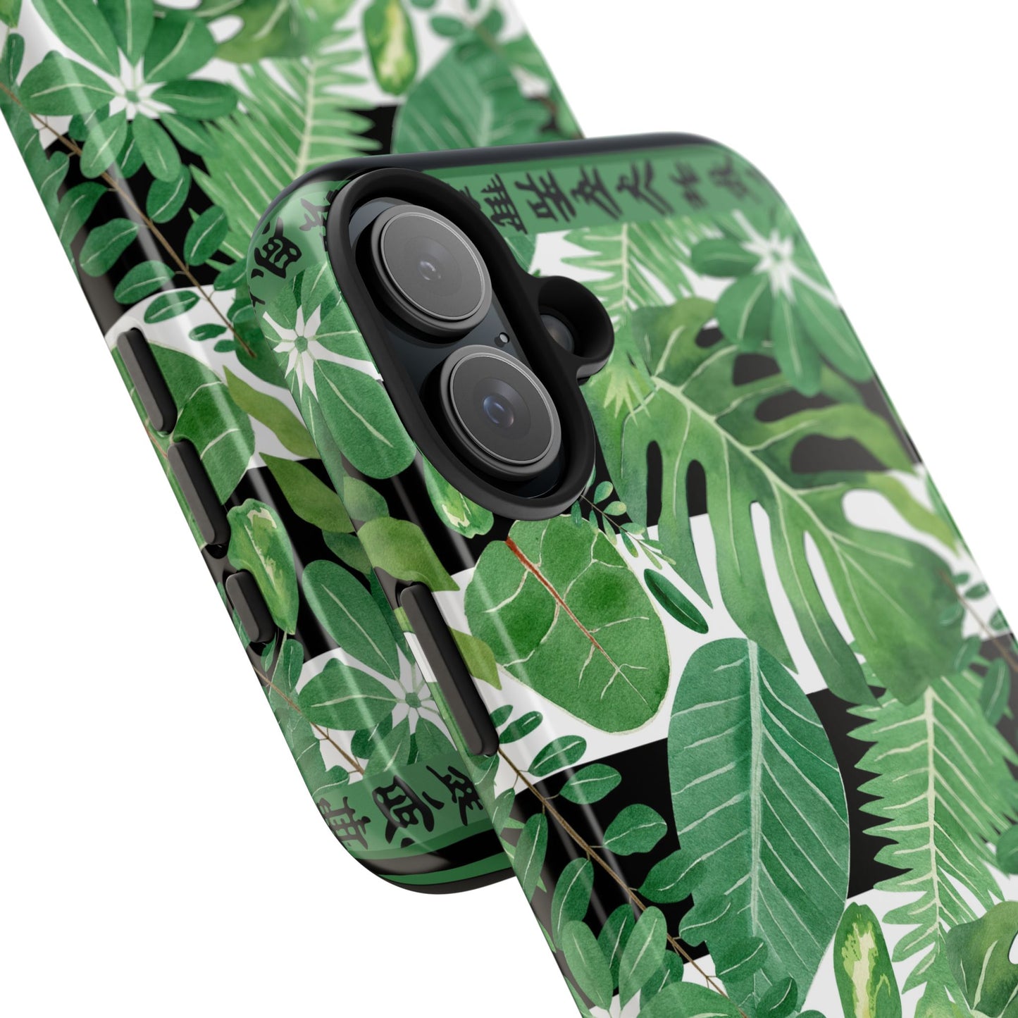Tropical Mahjong Phone Case Tough Phone Case, Monstera Boho Style