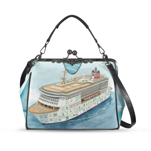Mahjong Girls Cruise Vintage Kisslock, Handbag Shoulderbag - Splash of Color Co.