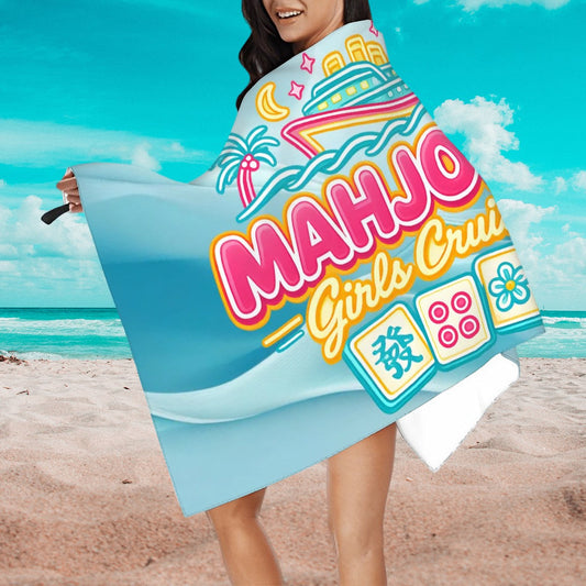 Mahjong Girls Cruise, Pool Beach Microfiber Quick Dry Towel - Splash of Color Co.