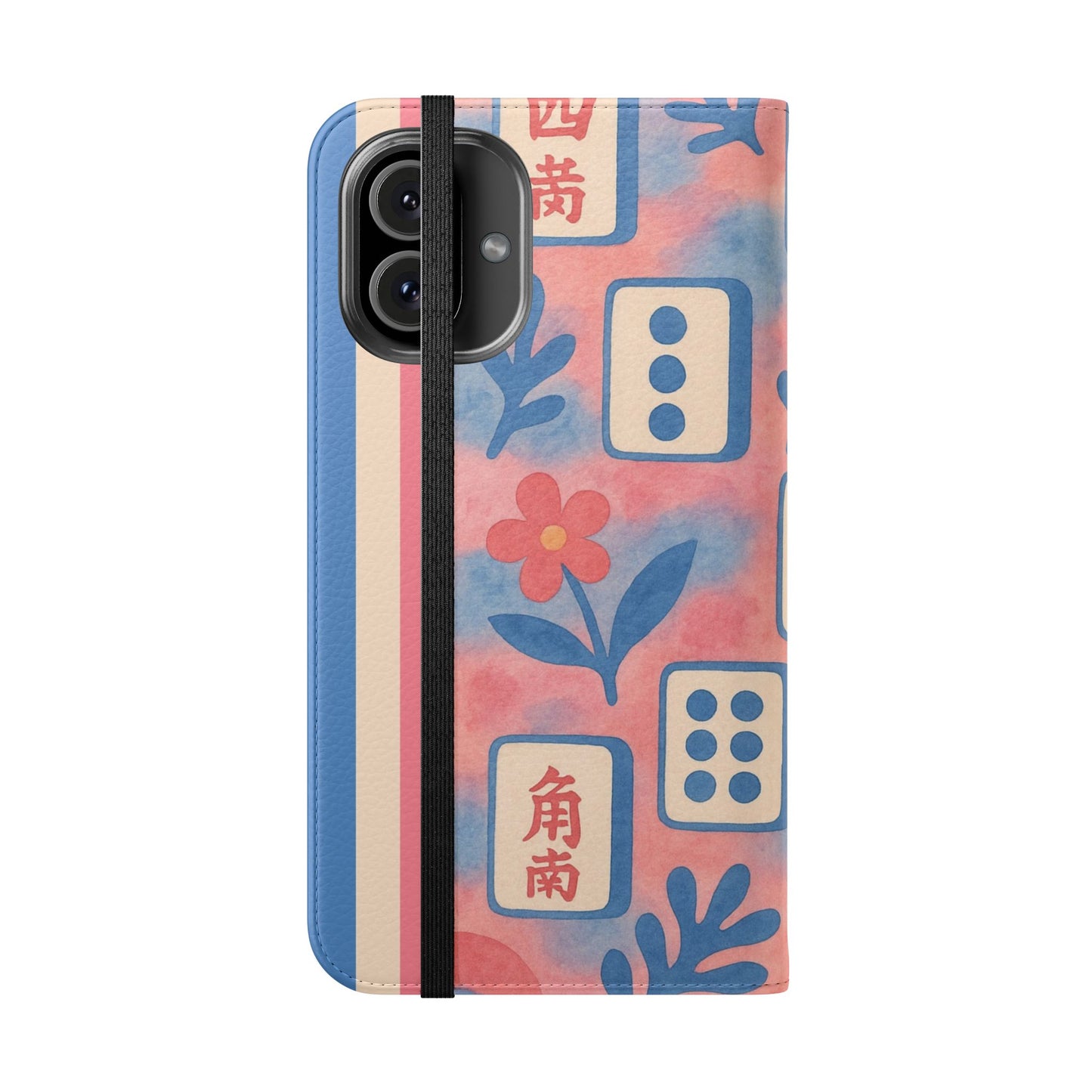 Mahjong Watercolor Artistic Flip Case for Phones, Stylish Wallet Cover, Trendy Phone Accessory, Ideal Gift for Friends, Protective Phone Sleeve
