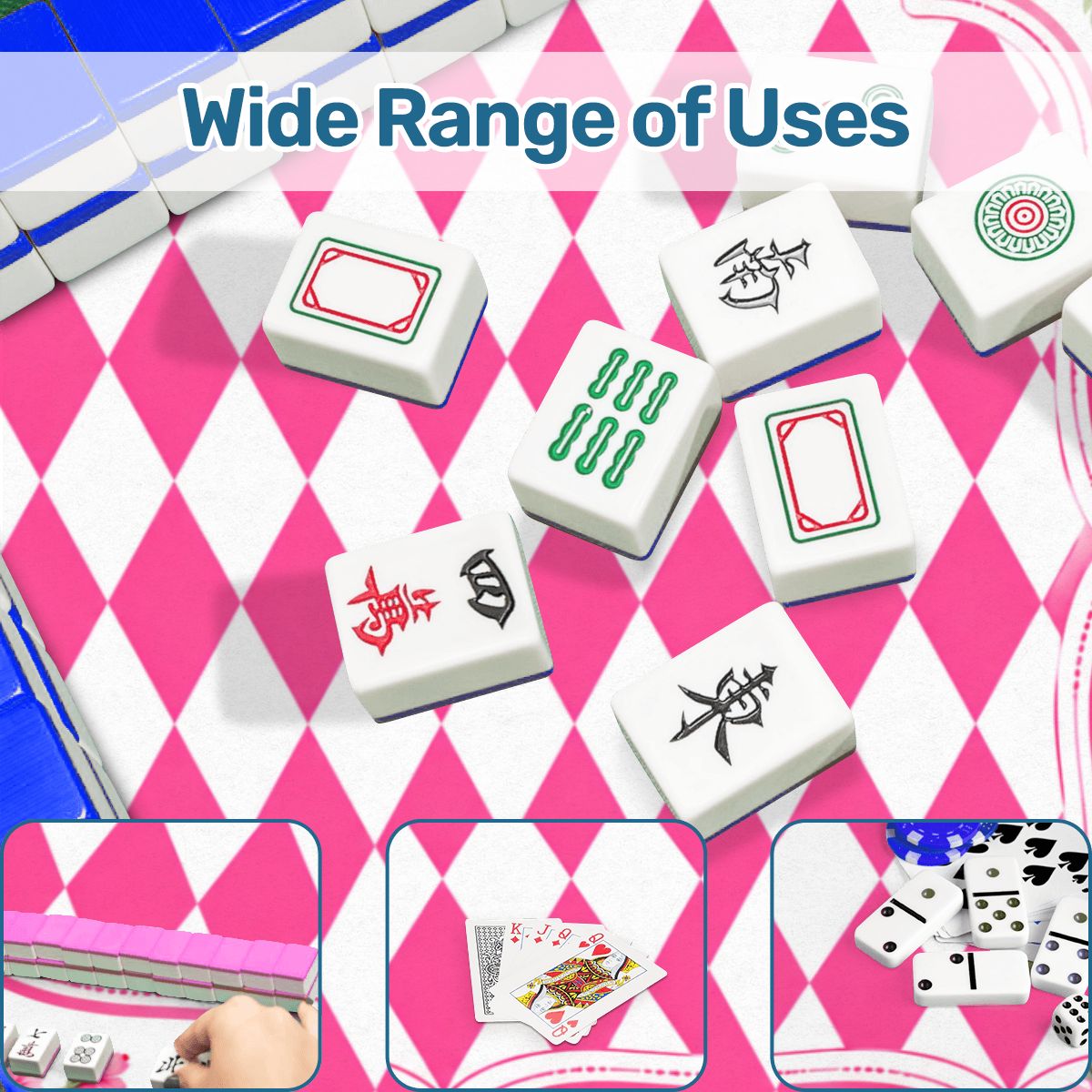 Harlequin Romance Hot Pink Vintage Floral Round Mahjong Mat - Splash Of Mahj And Color Co.