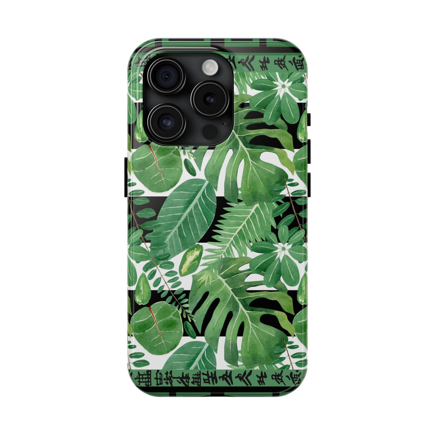 Tropical Mahjong Phone Case Tough Phone Case, Monstera Boho Style