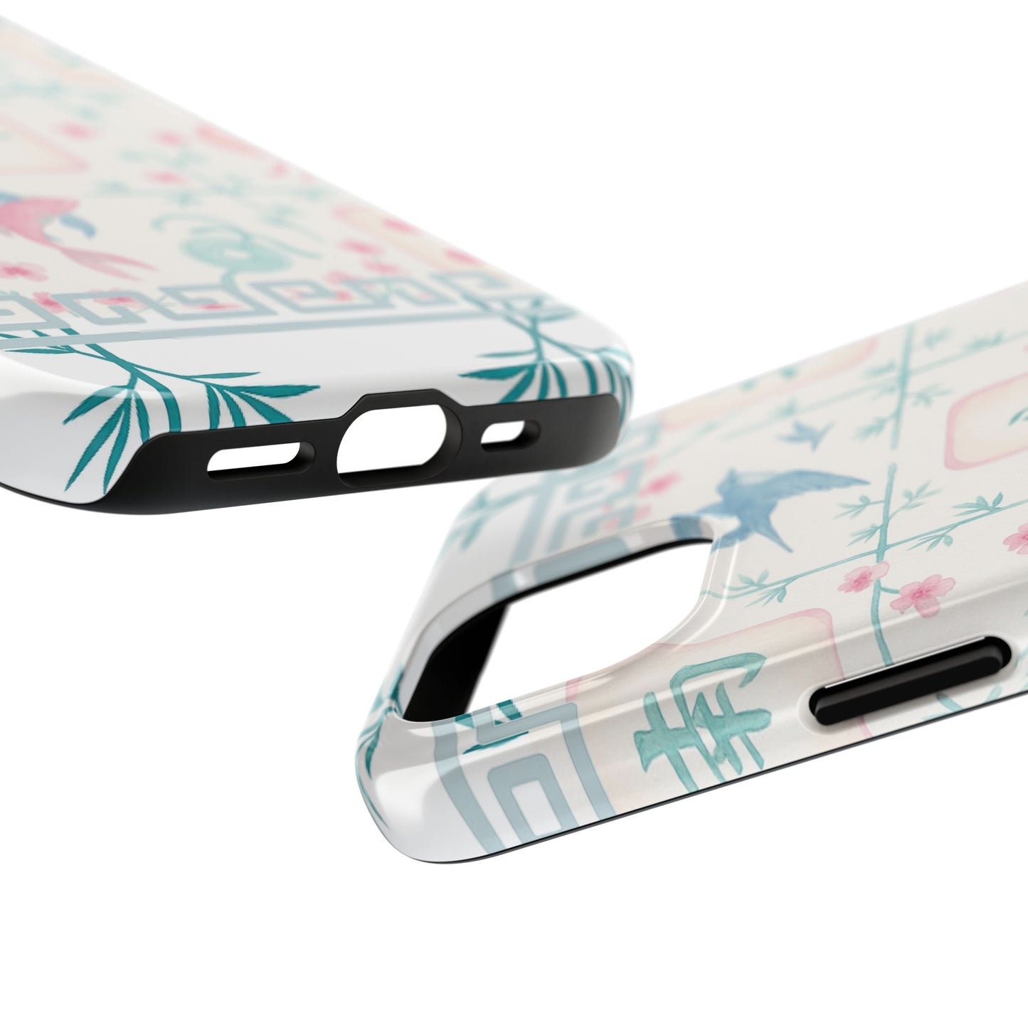 Whimsical Mahjong Tile Pastel Preppy Tough Phone Cases with Vibrant Oriental Designs Mahj Lover Gift
