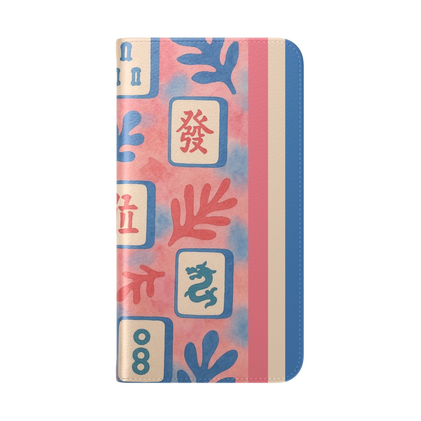 Mahjong Watercolor Artistic Flip Case for Phones, Stylish Wallet Cover, Trendy Phone Accessory, Ideal Gift for Friends, Protective Phone Sleeve