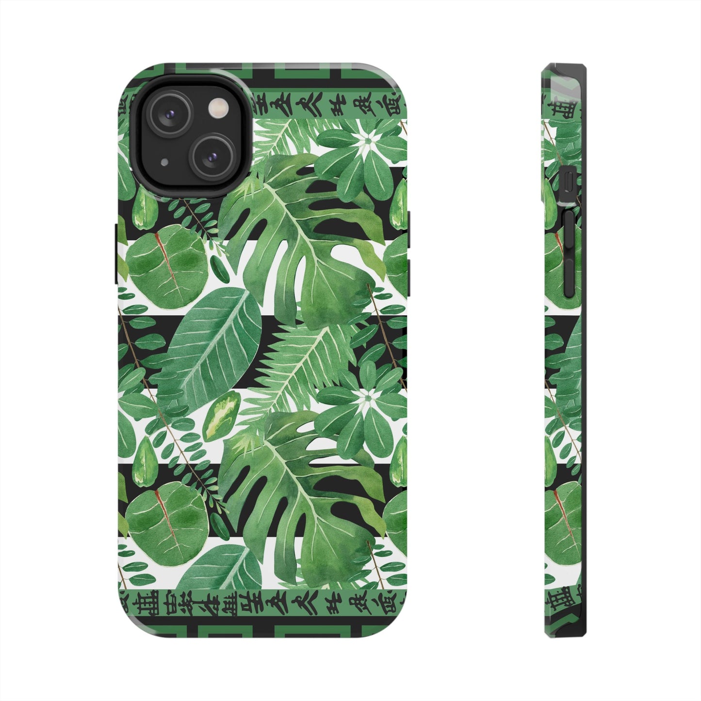 Tropical Mahjong Phone Case Tough Phone Case, Monstera Boho Style