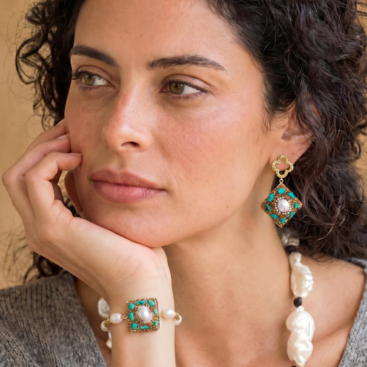 Moroccan Dreams Drop Earrings - Splash Of Mahj And Color Co.