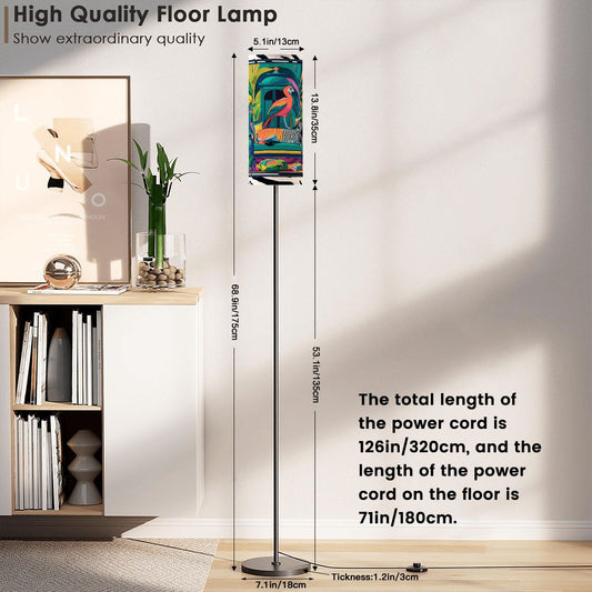 Wild Thang Zebra Print Modern Book Nook Floor Lamp - Splash of Color Co.